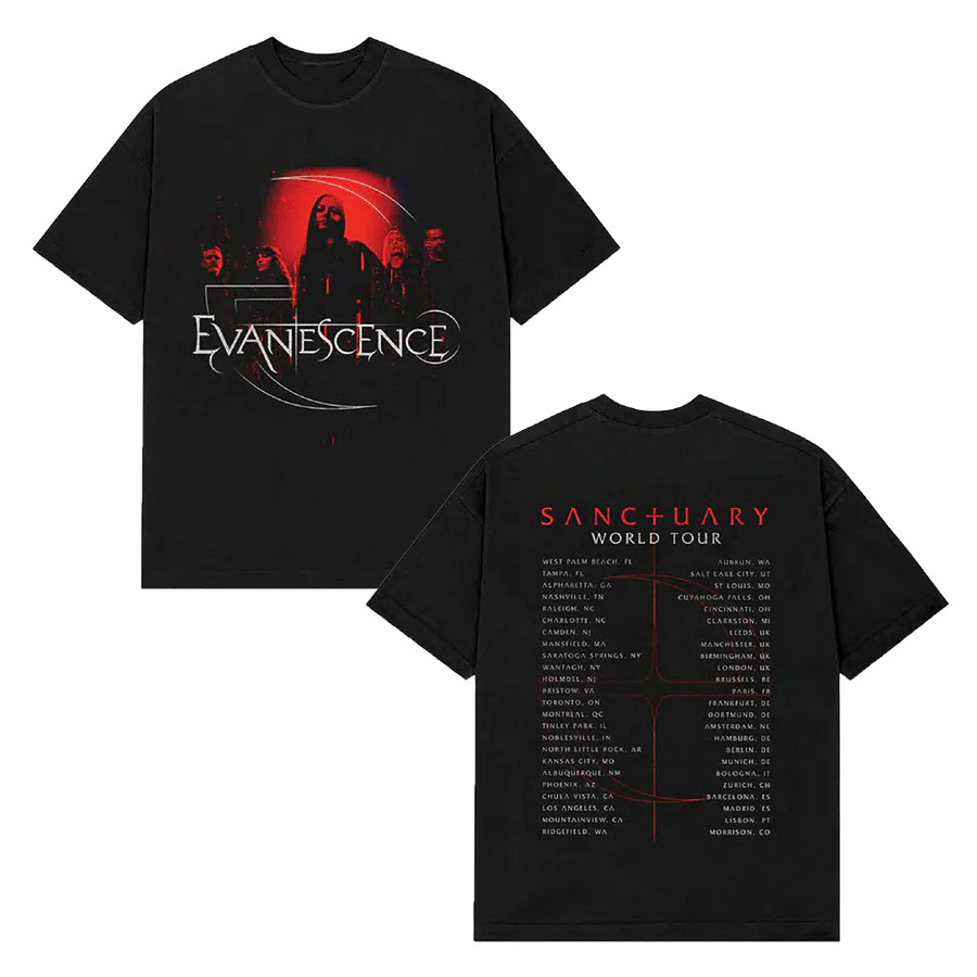 Unisex Evanescence Sanctuary World Tour 2026 Merch Tee, Hoodie, T-Shirt Reprint