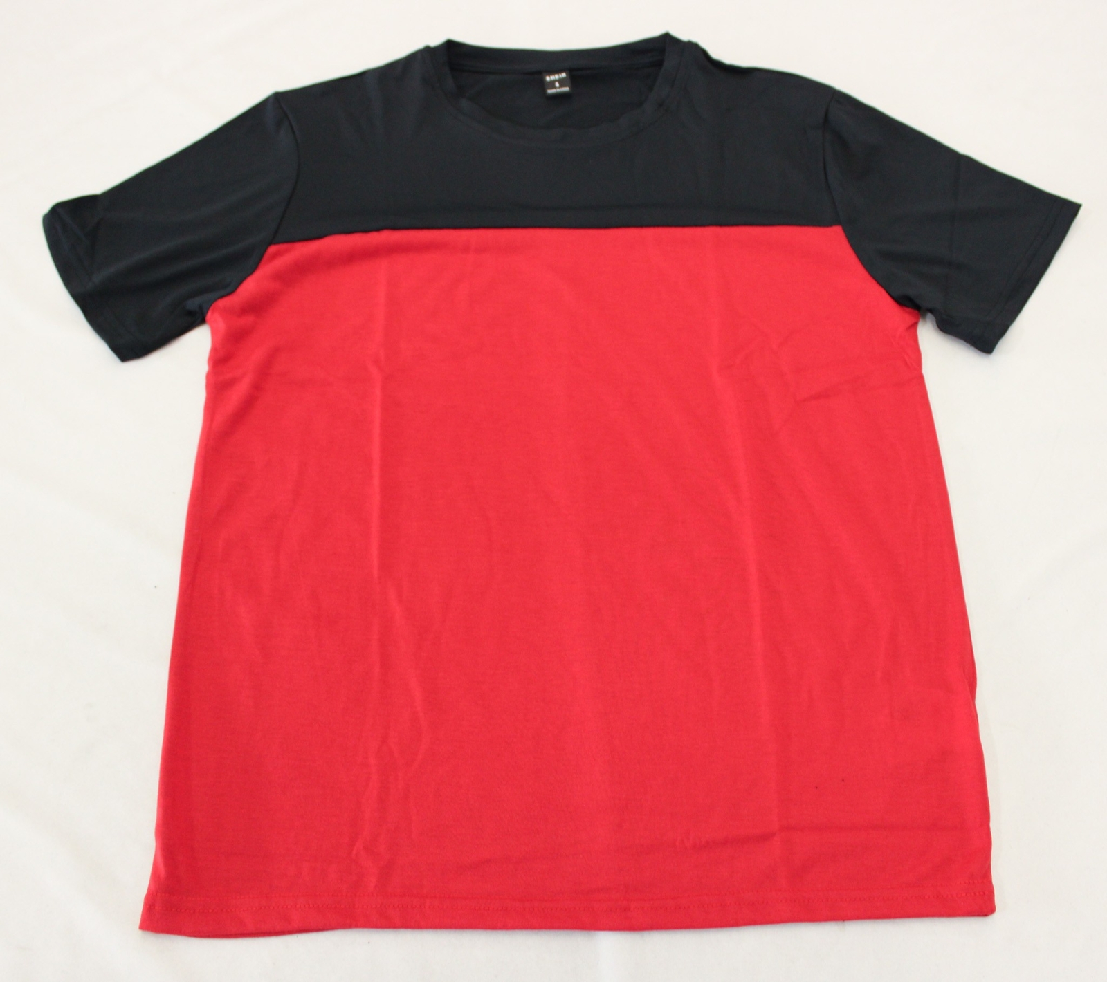 Shein Men&rsquo;s Manfinity Homme Men Soft Stretchy Two Tone T-Shirt AP2 Red Small