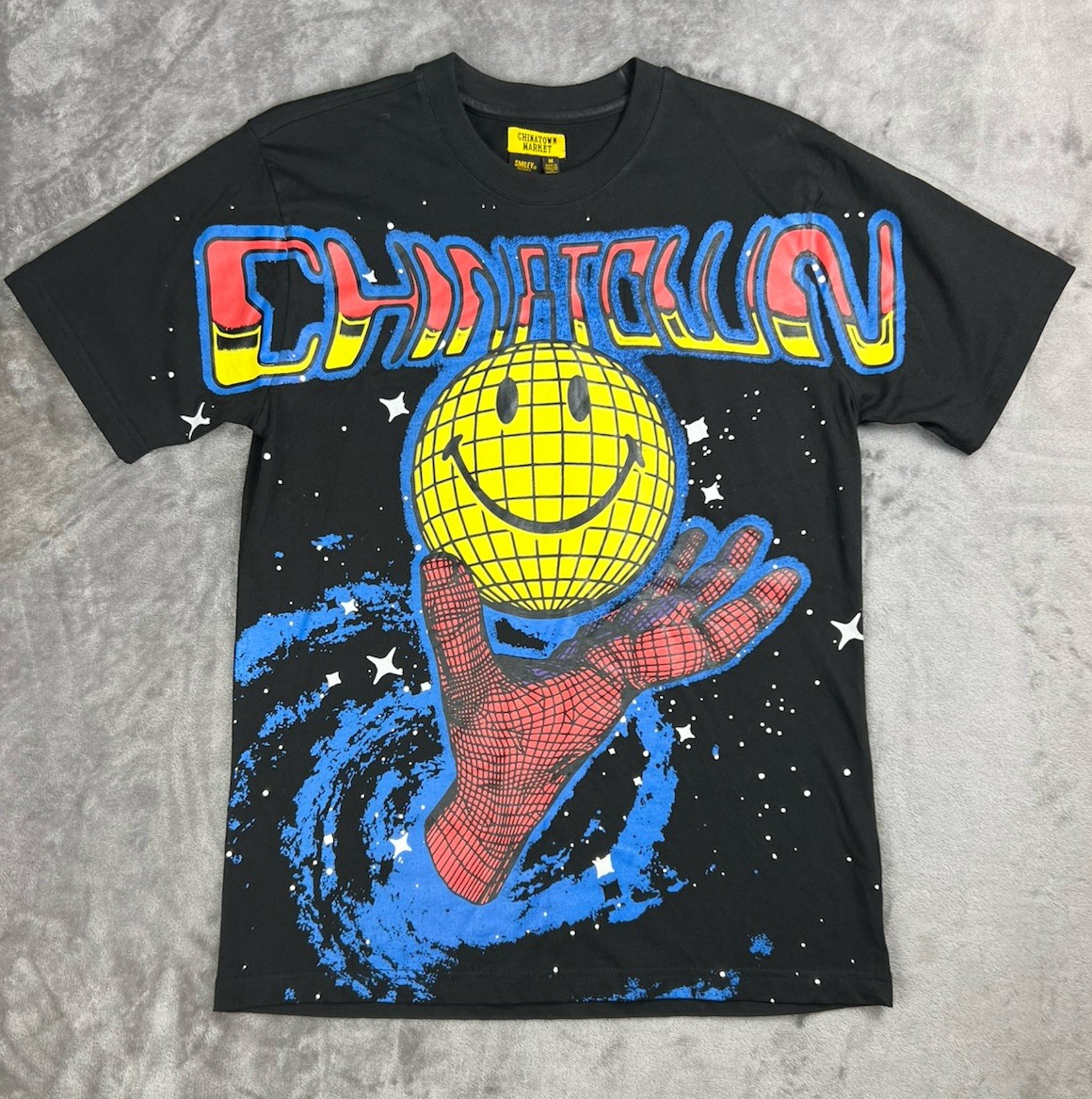 Chinatown Market x Smiley Originals Mens M Black Screen Print Graphic Tee Shirt