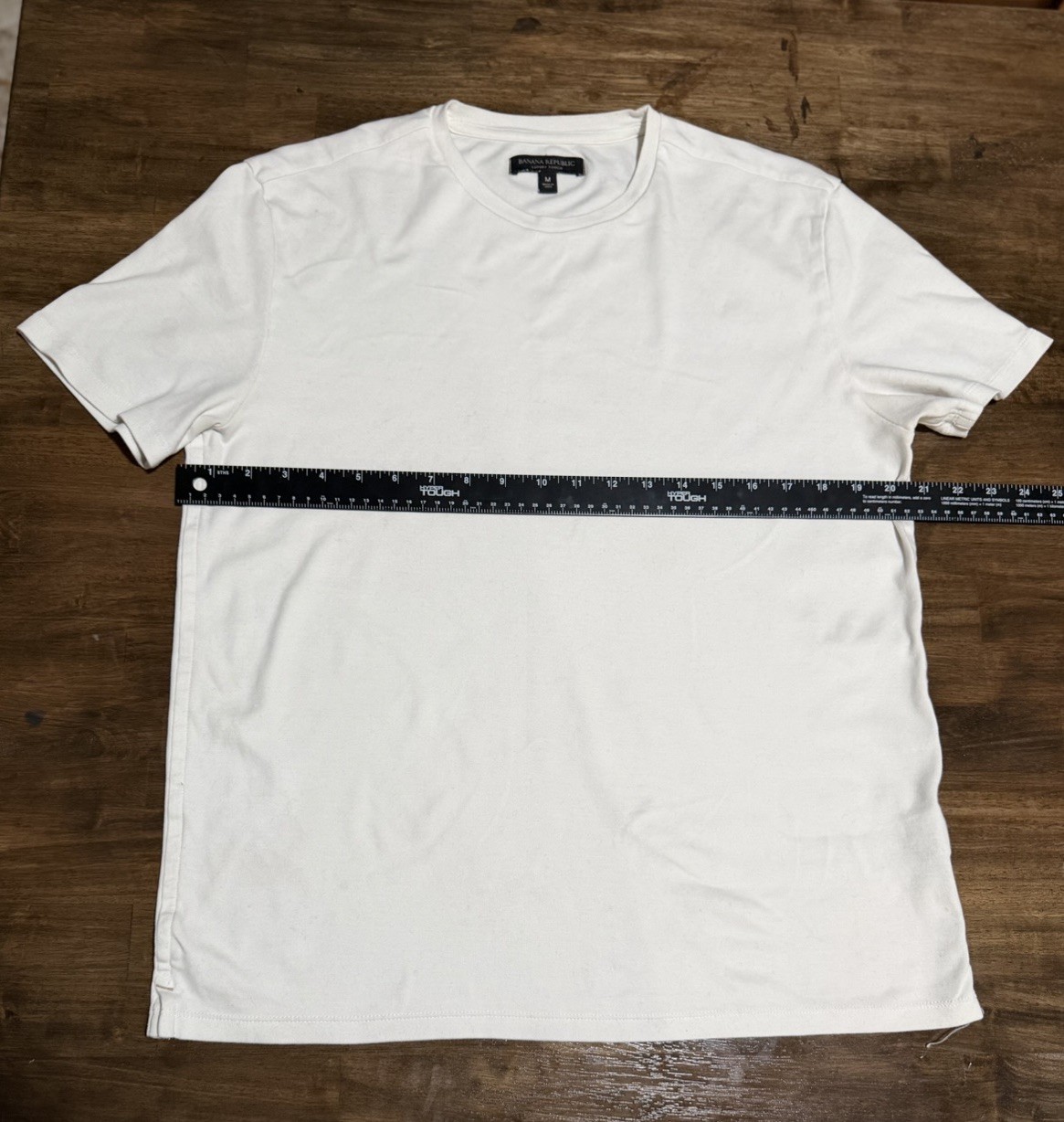 Banana Republic Luxury Touch White Cotton Knit Logo Crewneck Men&rsquo;s T-Shirt M