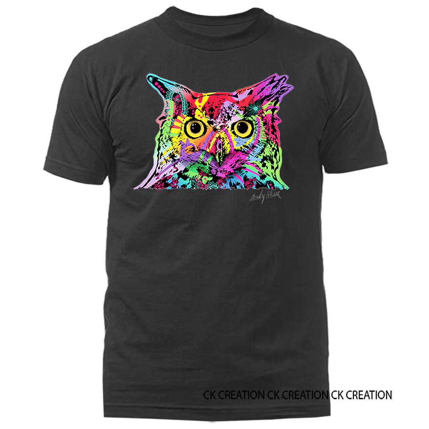 Colorful Owl Animal Pet Funny Joke Humor Humorous Graphic T-shirt