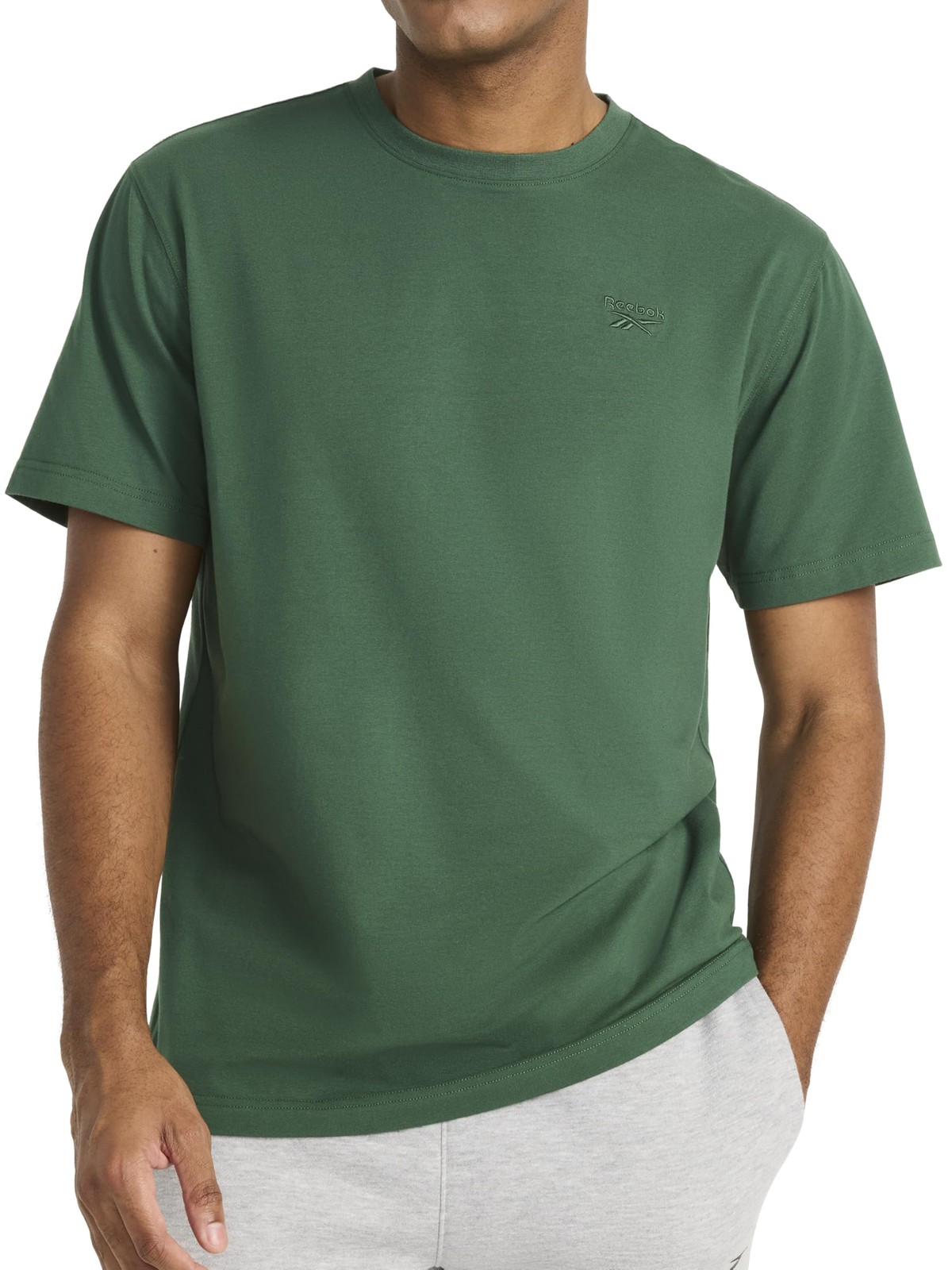 Men’s Embroidery Crewneck T-Shirt, Standard Fit, Lightweight Stretch Cotton-B…