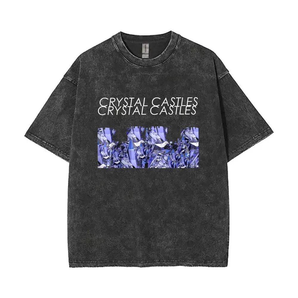 Crystal Castles T-Shirts Graphic Print Washed 100% Cotton Tees