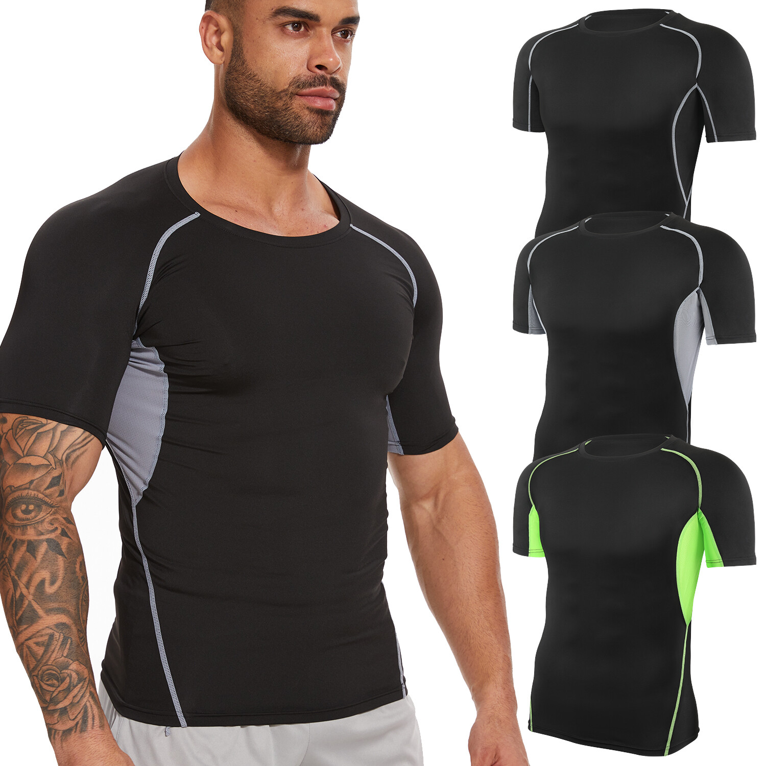 Men&rsquo;s Compression Short Sleeve Sports Running Shirts Fitness Quick Dry T-shirt