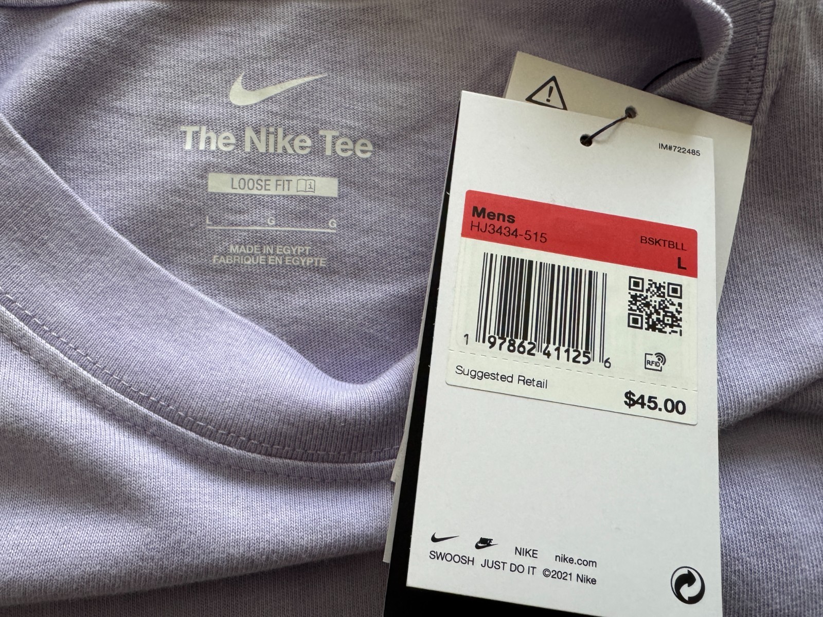 Nike Men&rsquo;s Max90 T-Shirt Midweight Cotton Loose Fit Sz M / L / XL Purple New $45