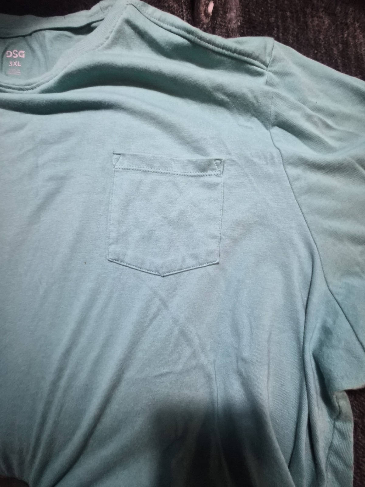 DSG Men’s 3XL Blue Solid Crew Neck Short Sleeve T-Shirt w/ Chest Pocket