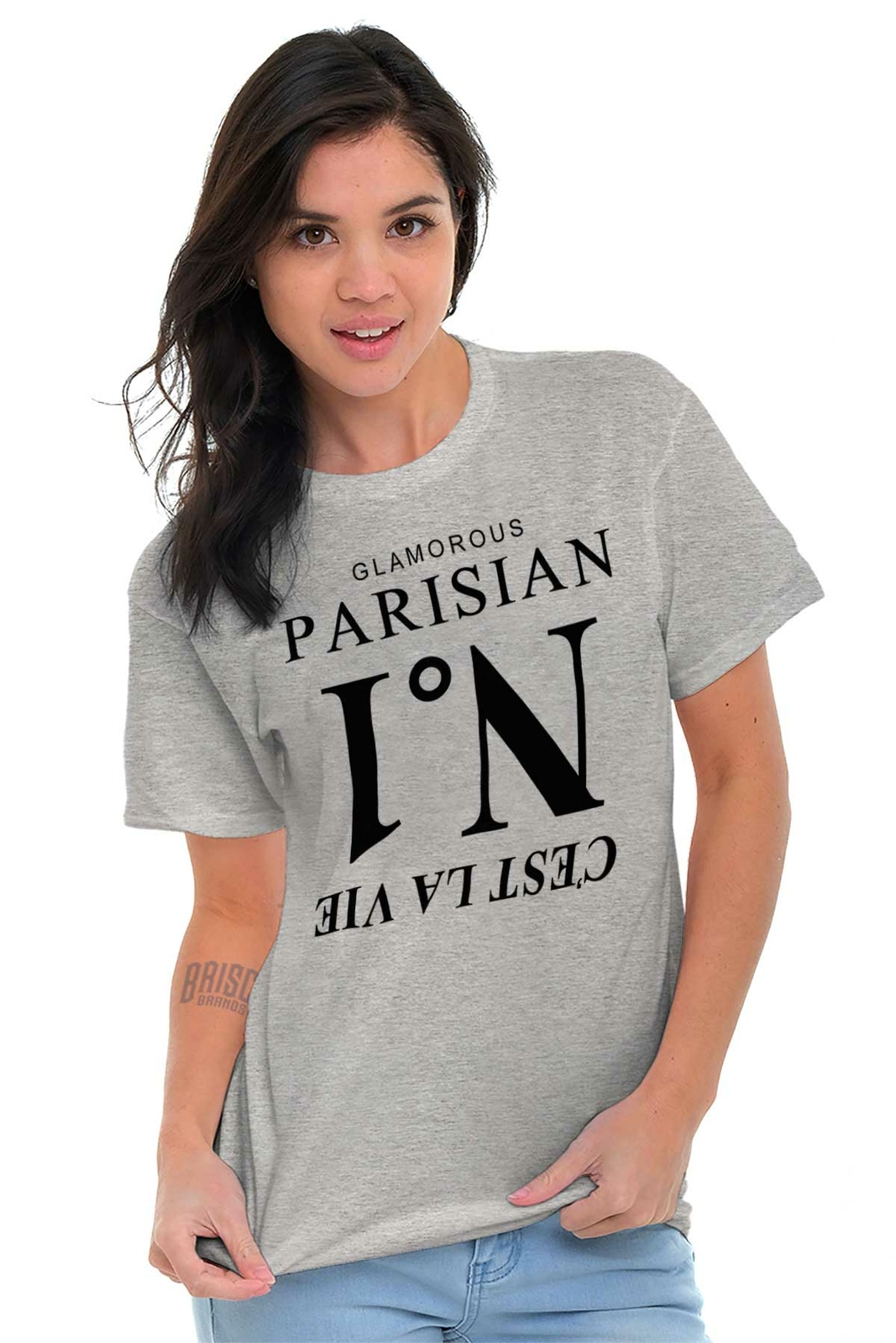 Glamorous Paris Number 1 Designer French Gift Womens Short Sleeve Crewneck Tee