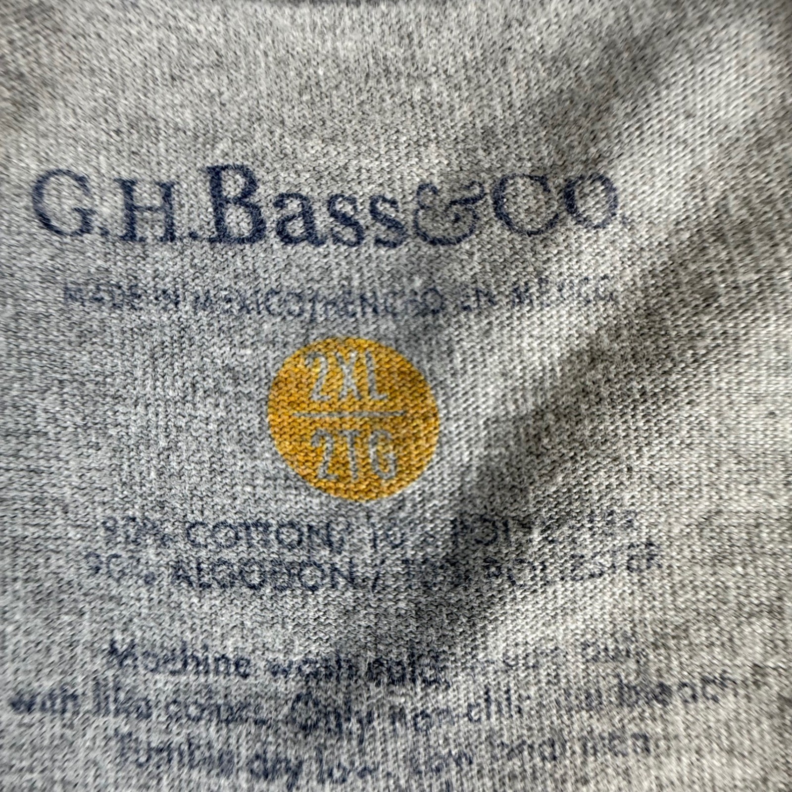 G.H. Bass & Co. Mens T Shirt Gray Fish Graphic Short Sleeve Crew Neck Tee 2X