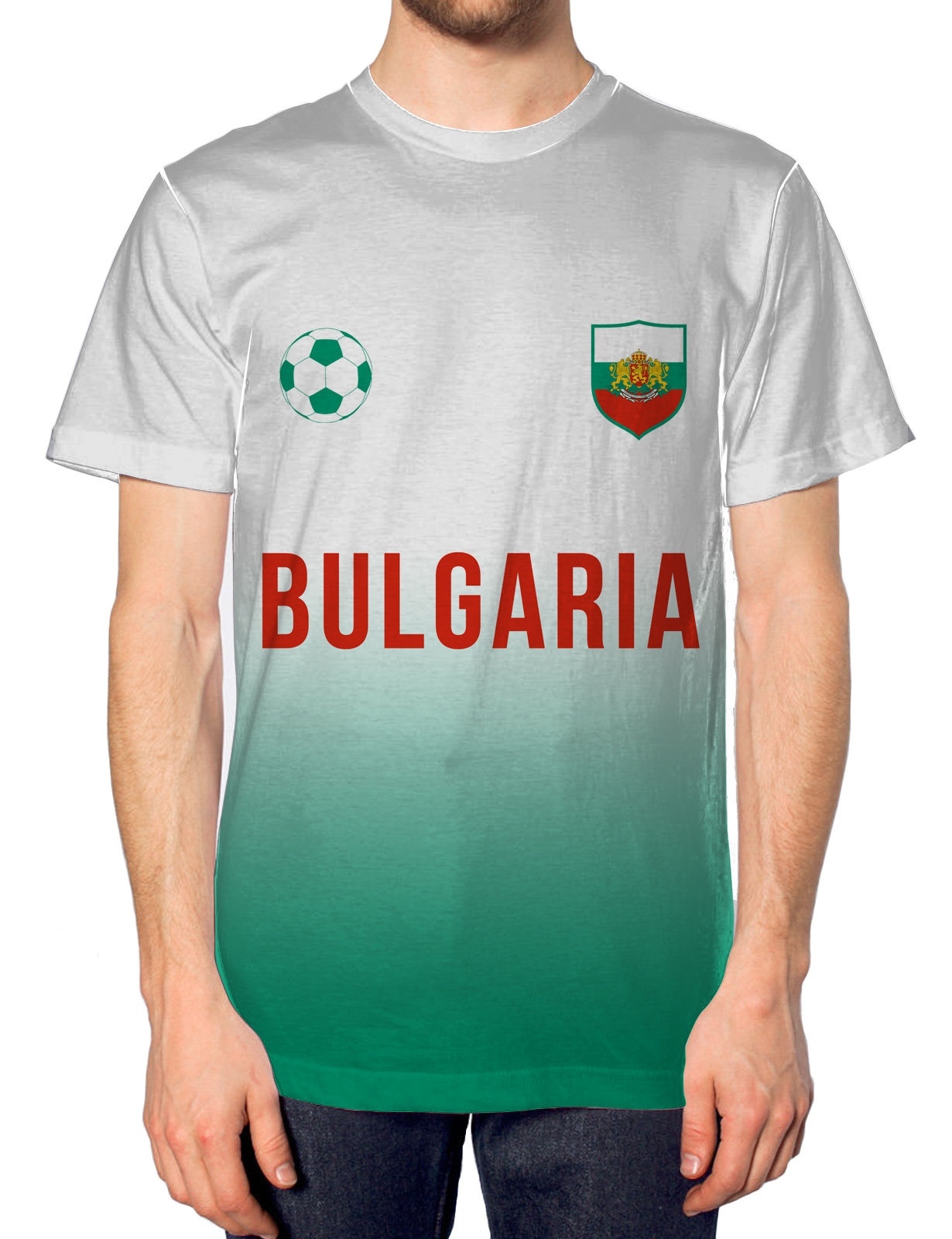 BULGARIA Football Nation Fade Tshirt Mens Shirt Jersey World Cup Euros Fan Top