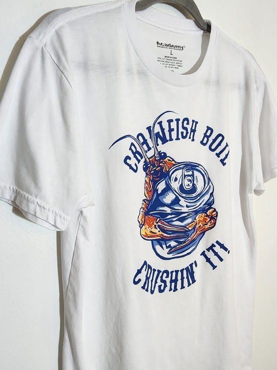 Academy Sports Mens White Crawfish Boil Graphic Tee Size Large