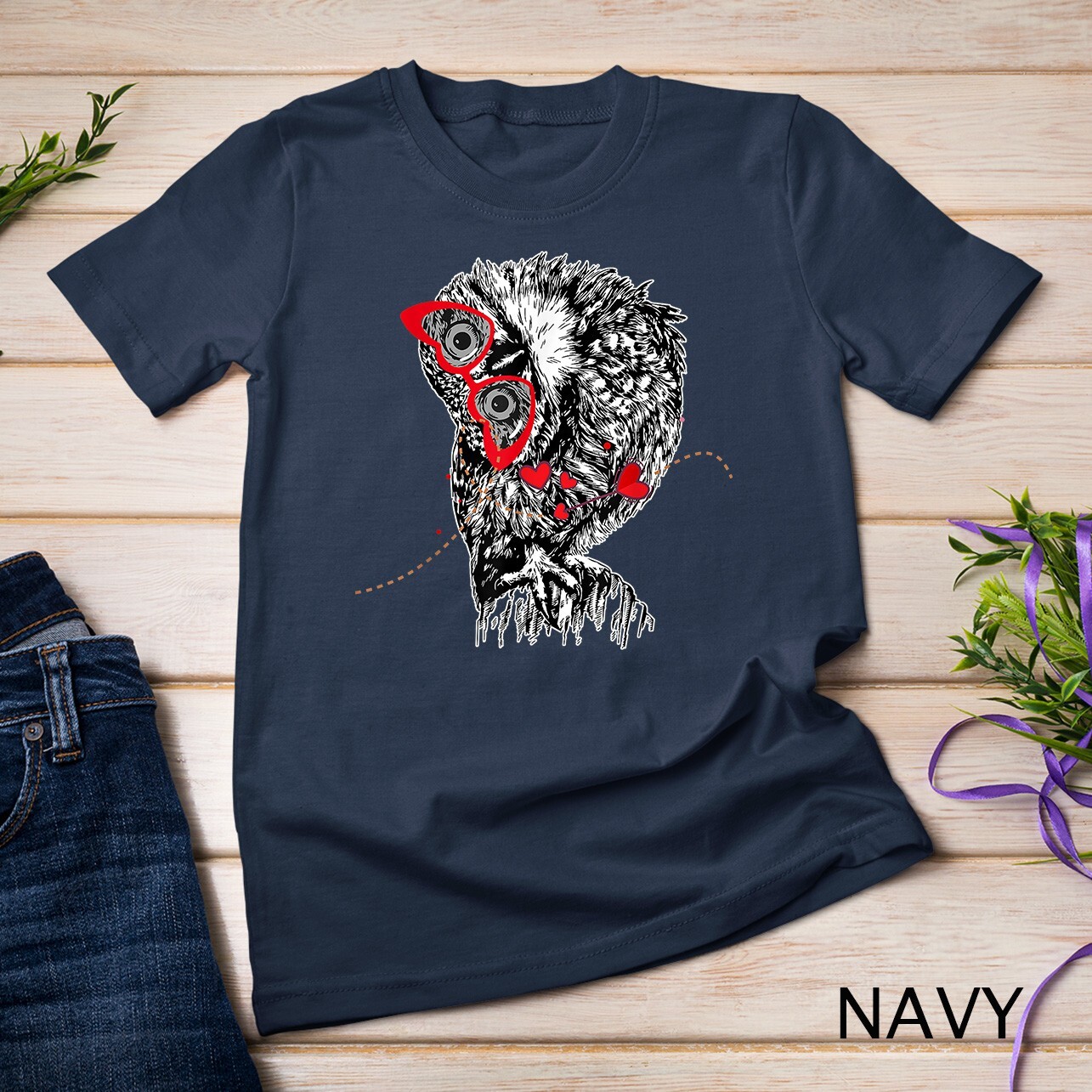 Owl Sunglasses Love Funny Cute Owls Valentine Gift Heart Unisex T-shirt