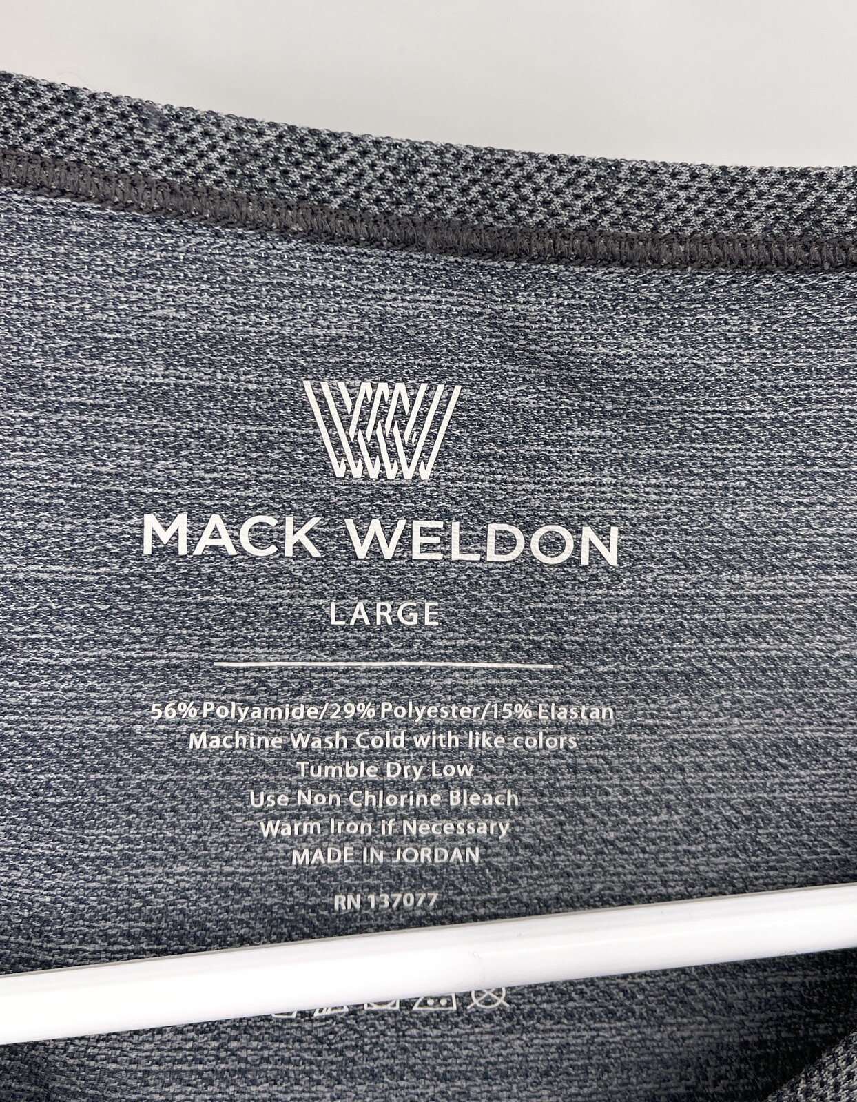 Mack Weldon Mens Gray Long Sleeve Round Neck Athletic T Shirt Size L