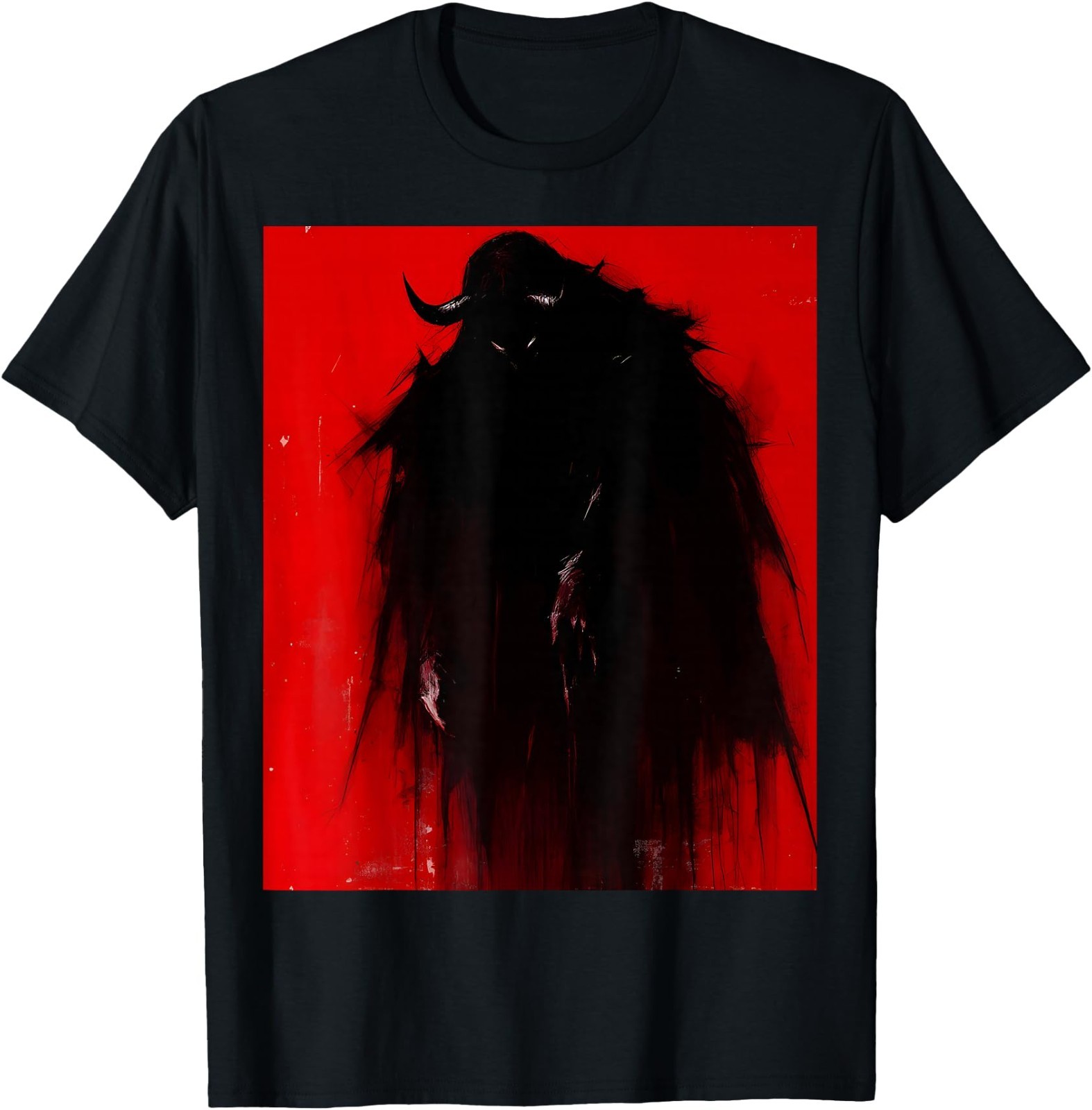 Red Demon Satan Baphomet Hell Occult Art Goth Dark Horror T-Shirt