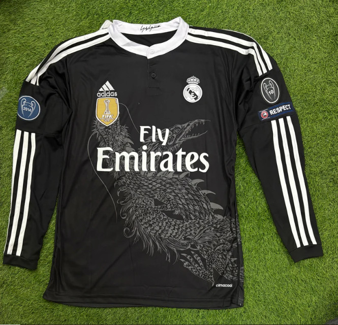 C. Ronaldo #7 Real Madrid 2014/2015 Black Dragon Third Long Sleeve Jersey