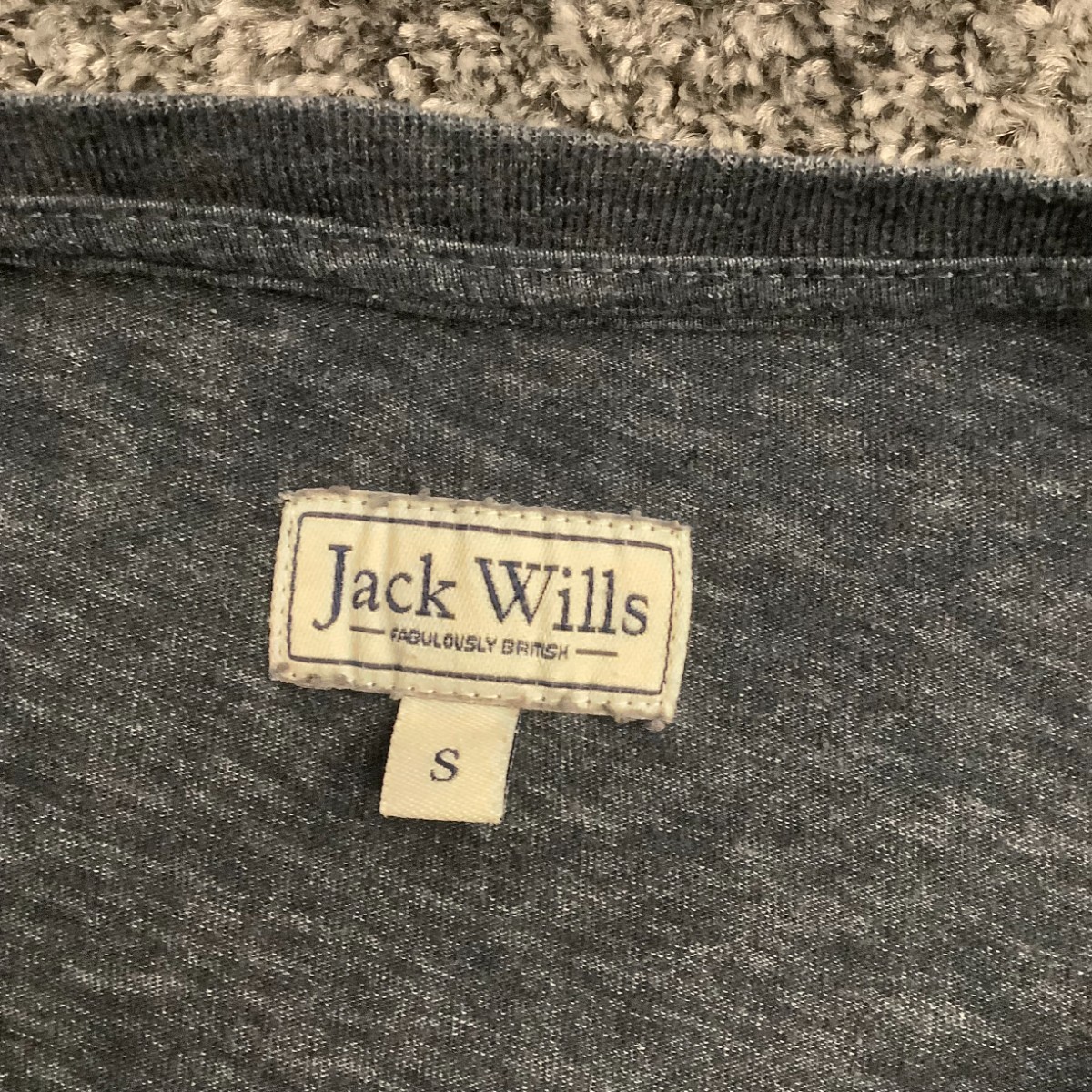 Jack Wills Mens Grey Short Sleeve Pocket Crew Neck Tee Size S Cotton Poly Blend