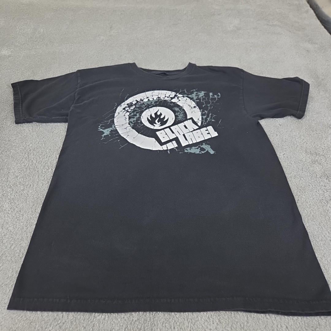 Vintage Black Label Skateboards T-Shirt 90s Y2K Size XS No Size Tag