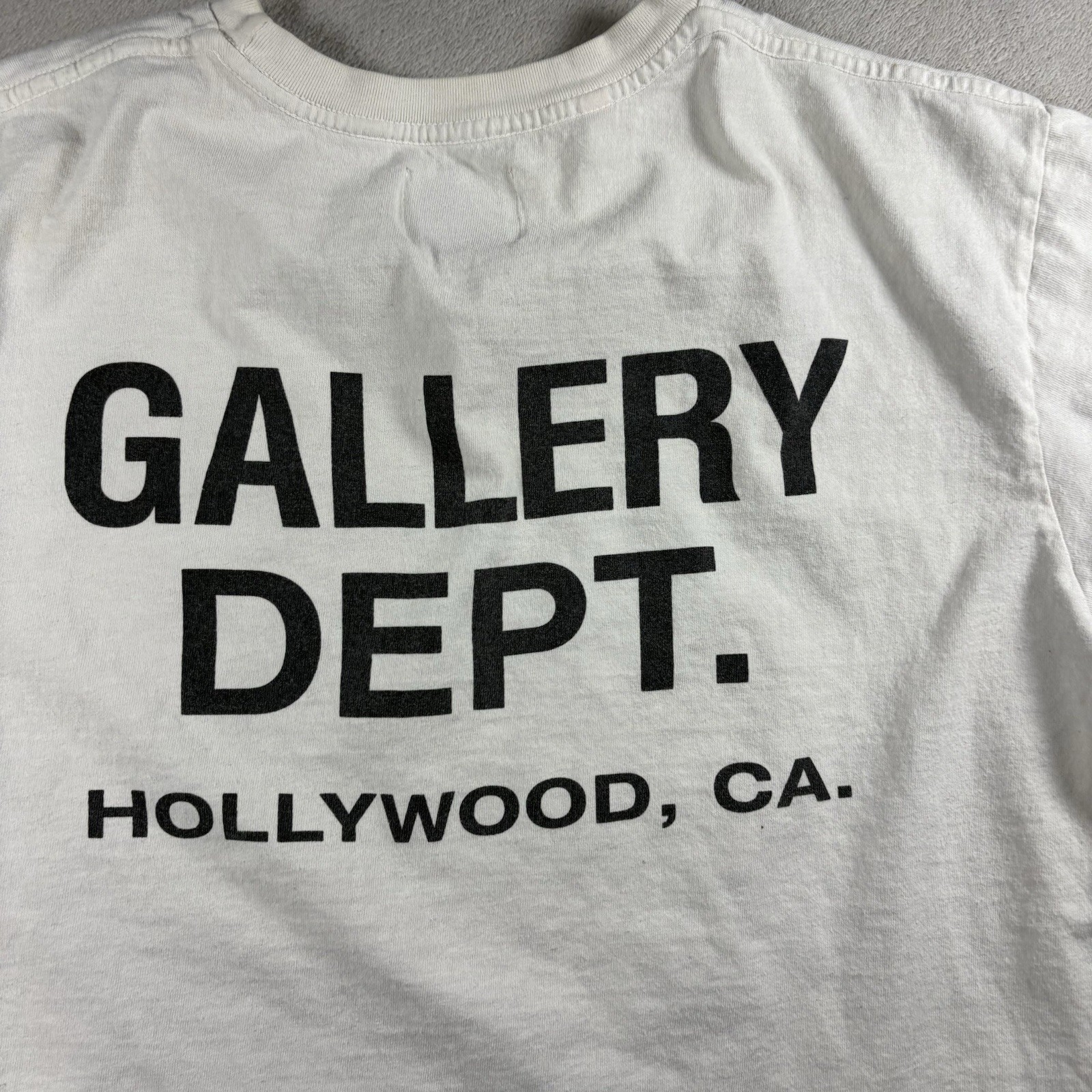 Gallery Dept Shirt Men’s S Beige Hollywood CA Double Sided Logo Streetwear #6A