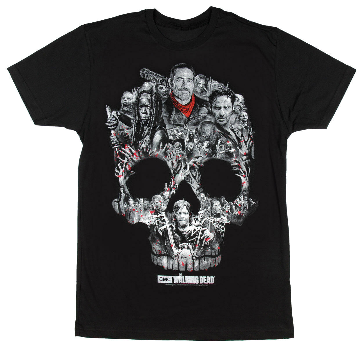 AMC&rsquo;s The Walking Dead Standard Black Adult T-Shirt Skull
