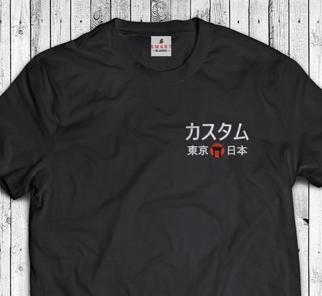 JAPANESE Embroidred Custom – Tokyo – Japan Gift – Kanji – T-Shirt – Embroidery