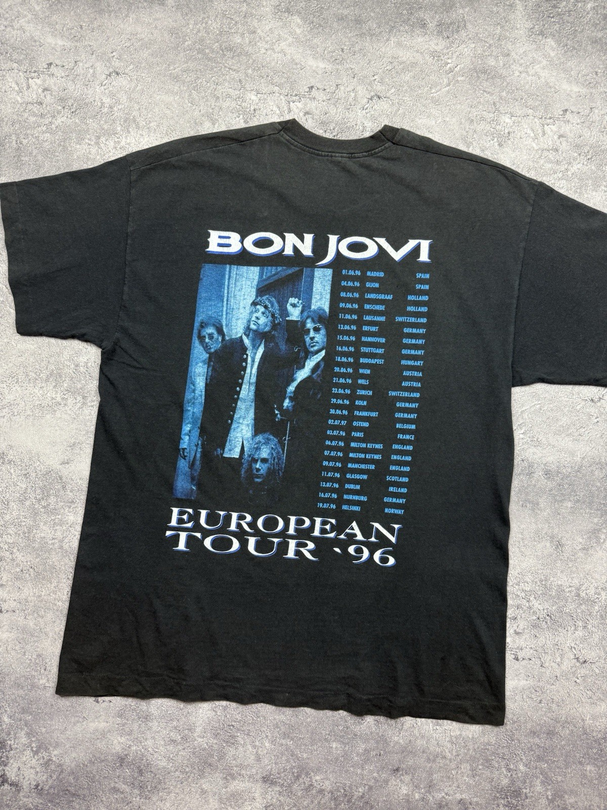 Vintage 1996 Bon Jovi These Days Rare Tour T-Shirt Single Stitch Black Size XL