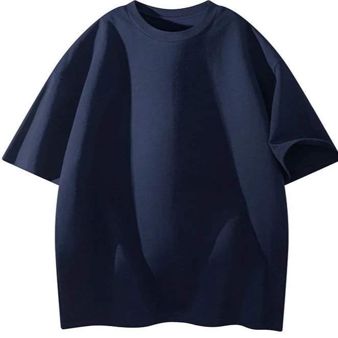 Fashion New In Solid Color Loose Top Harajuku Original Short Quarter Sleeve Man