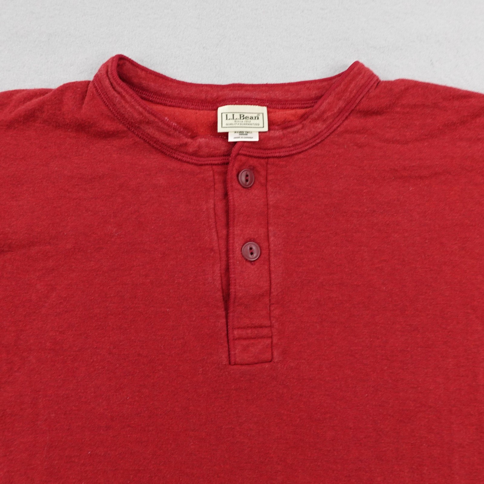 Vintage LL Bean Shirt Mens XL Tall Red River Driver Wool Blend Thermal Henley