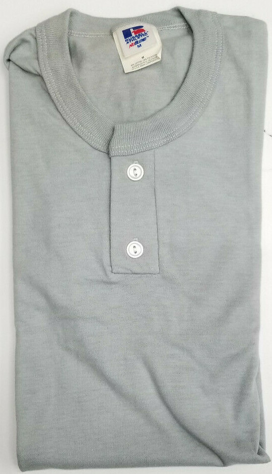 NEW Vintage Russell Athletic Blank 2 Button Henley T-shirt Mens El Salvador