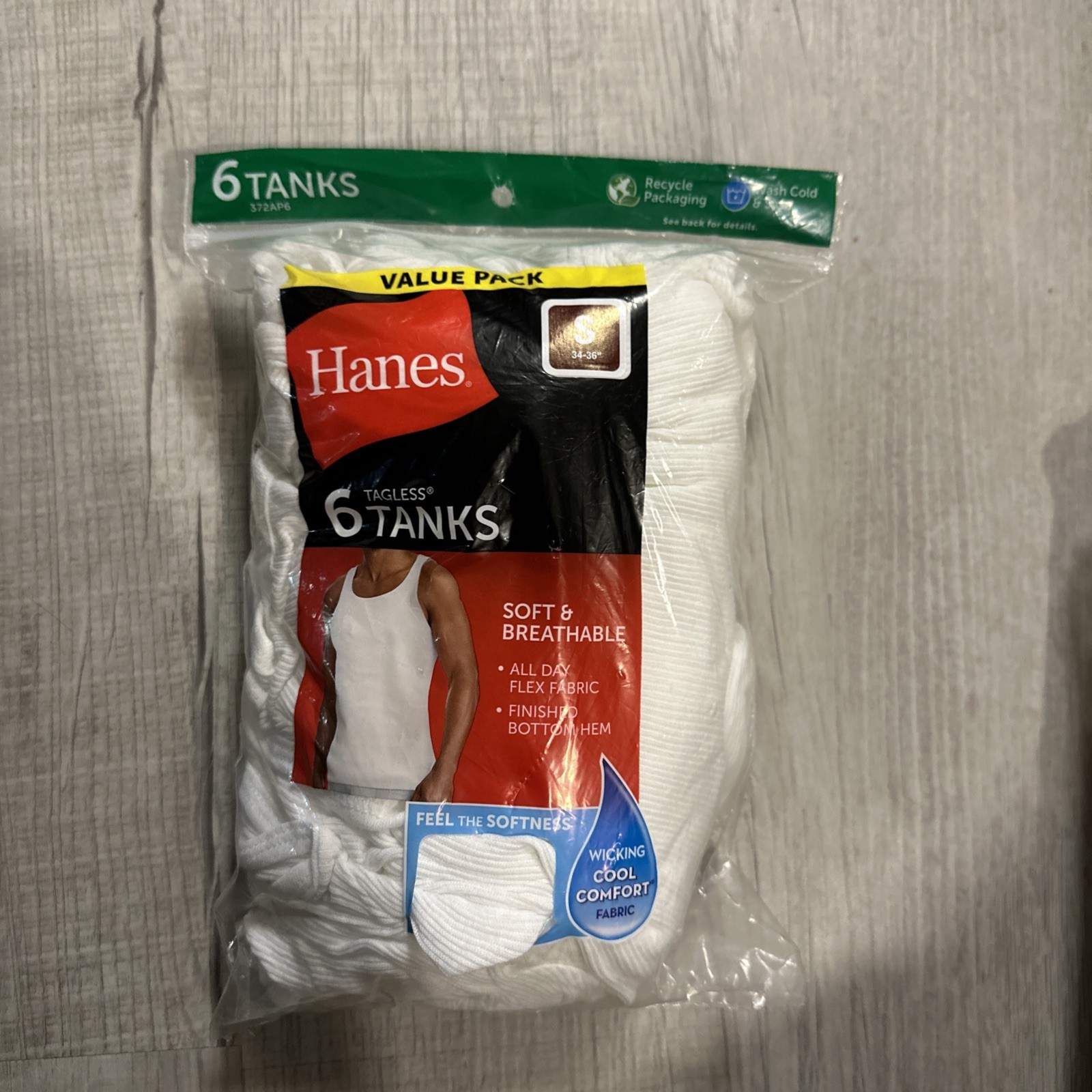 Hanes Comfort Soft Size S Men&rsquo;s Tank – White (6 Piece)
