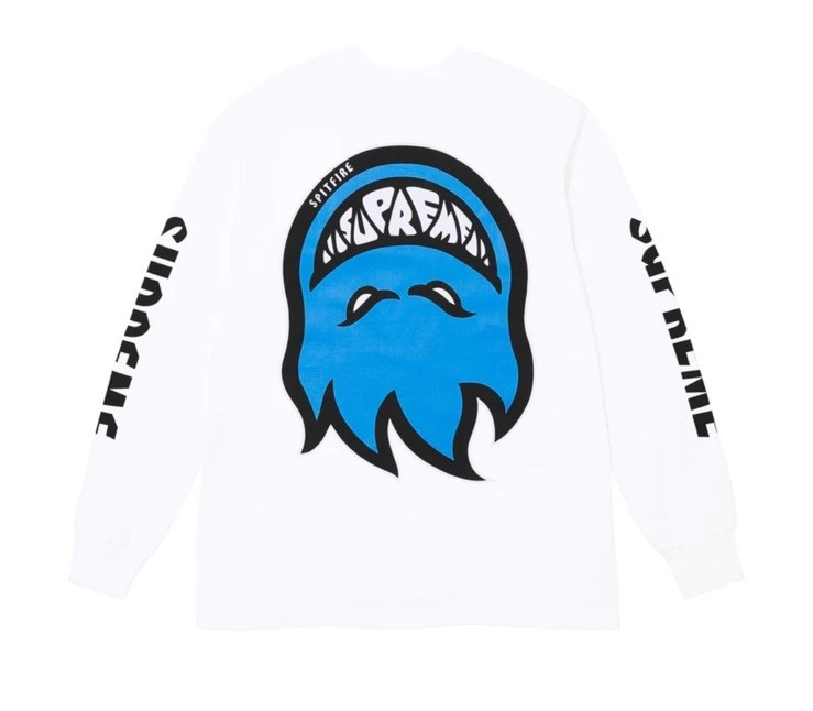 Size Large – Supreme Spitfire L/S Long Sleeve Shirt White Blue NEW SS26 PRESALE