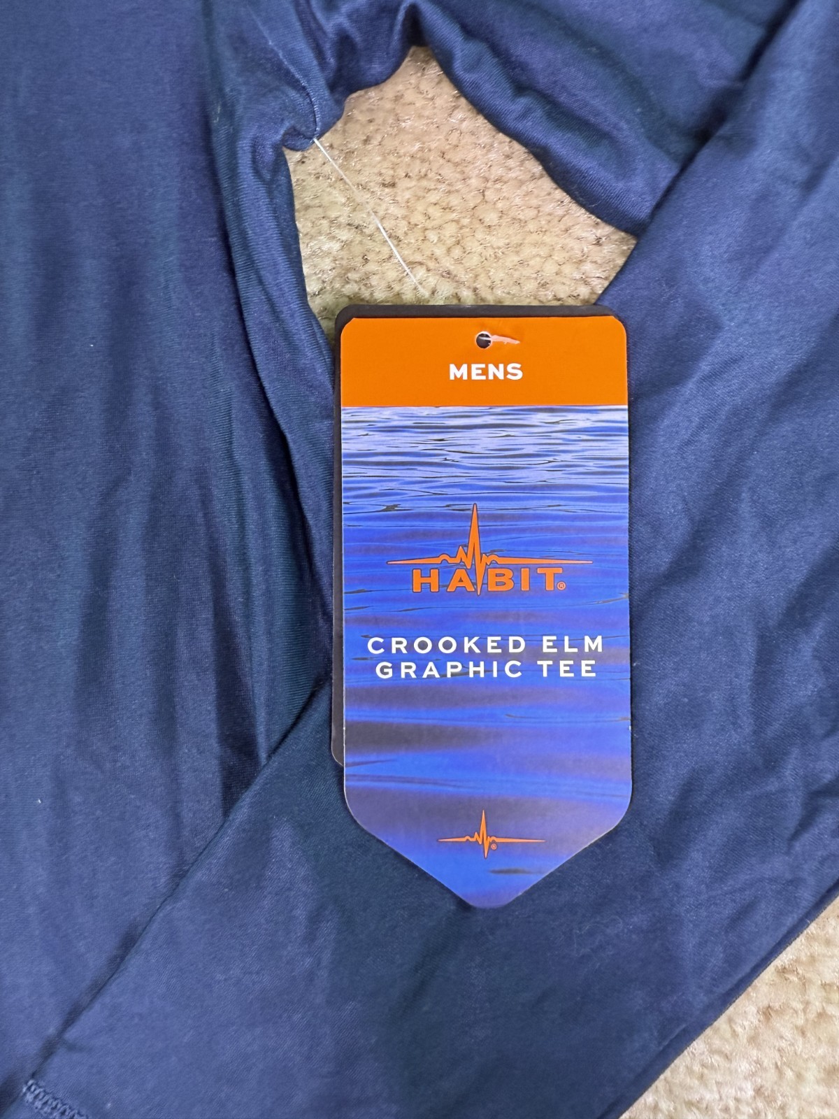 Habit Crooked Elm Graphic Tee Sun Fishing Shirt Men S BLUE Long Sleeve NWT E938