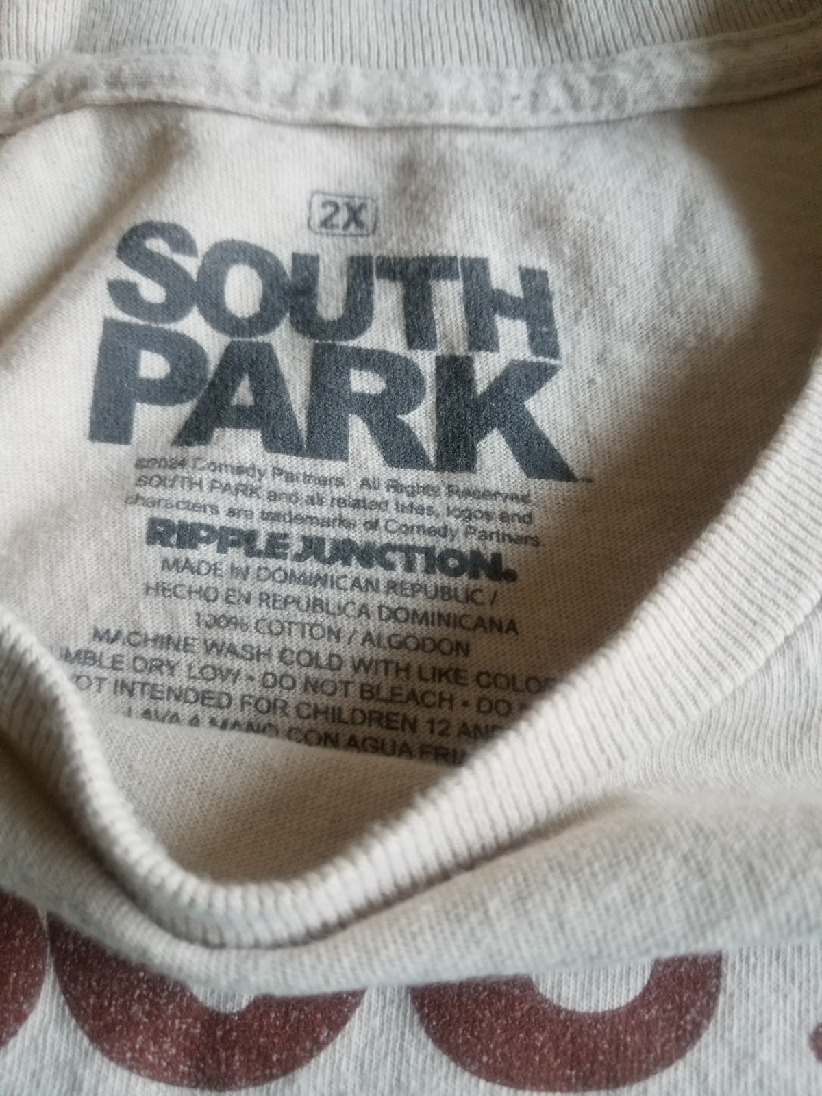 2XLARGE South Park Shirt Mens Beige Graphic Crewneck Tee 100% Cotton