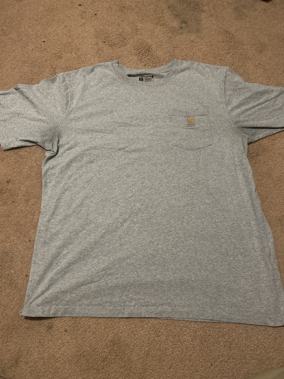 Carhartt Relaxed Fit Crew Neck Pocket Logo T-Shirt XL Tall Gray Solid