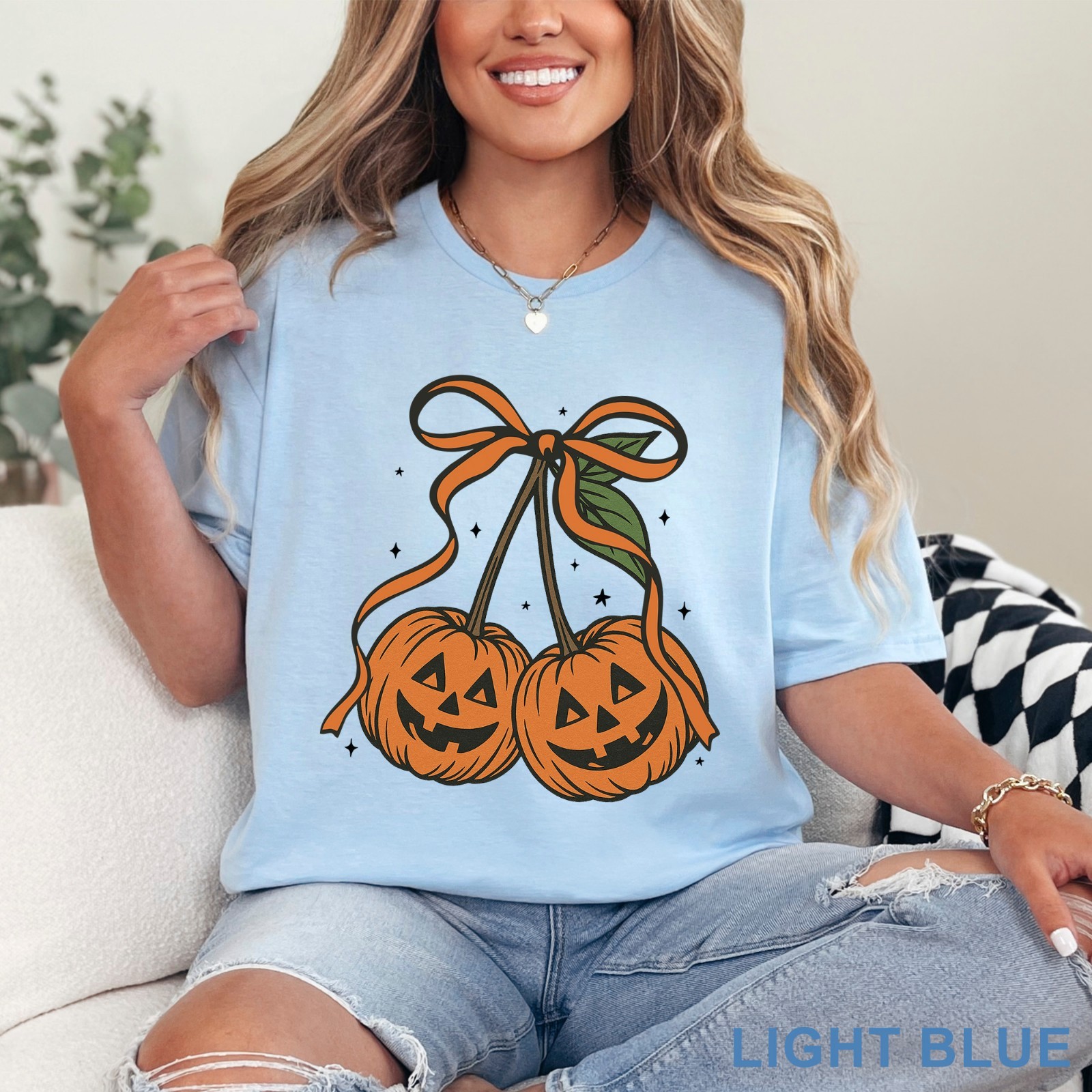Pumpkin Cherries Autumn Girly Shirt, Halloween Pumpkin Shirt, Fall Theme, 203650
