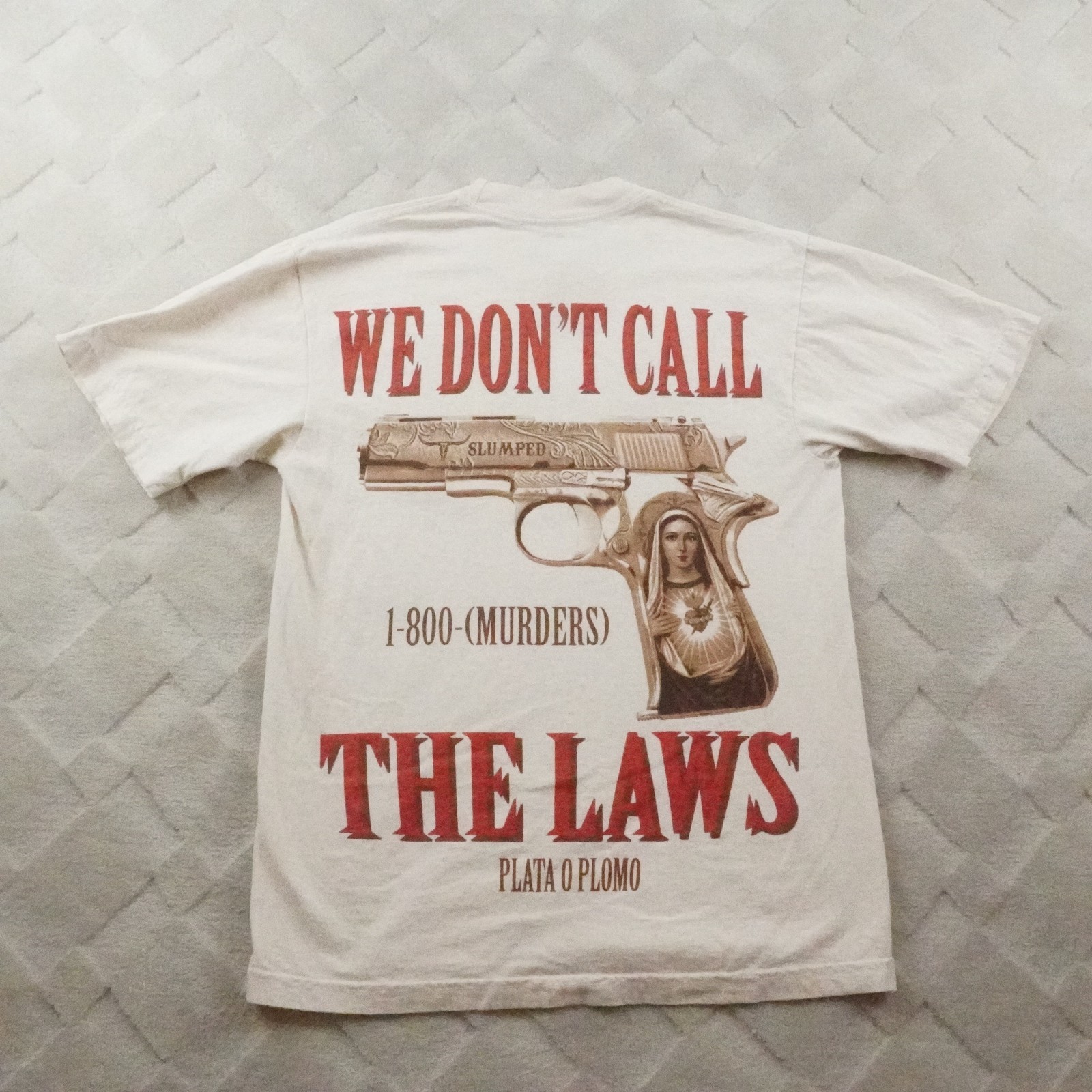 Slumped Boyz T-Shirt  » We Don&rsquo;t Call The Laws » Tee Mens Small Cream
