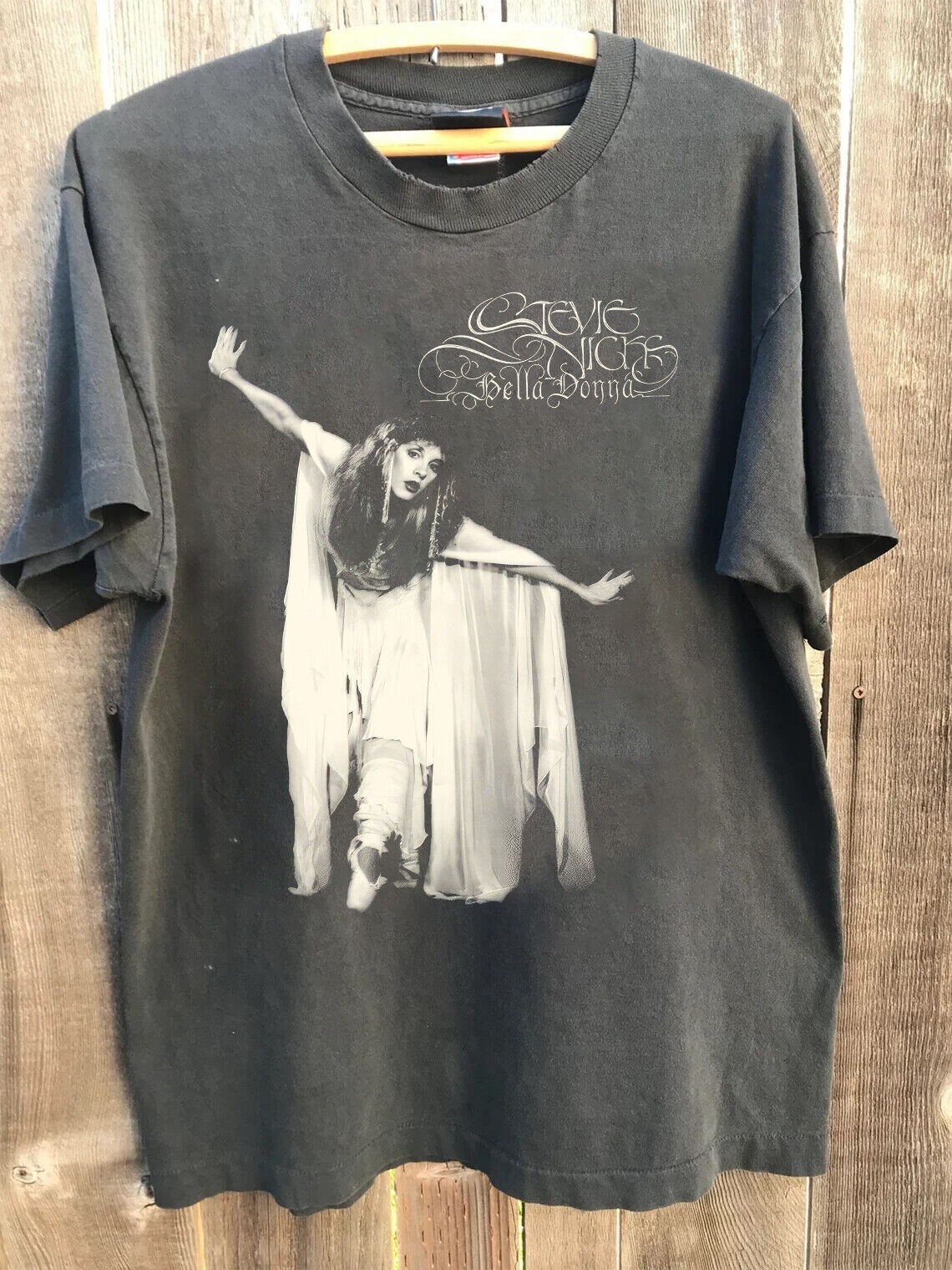 Stevie Nicks Bella Donna graphic charcoal T shirt Men Women 80 90s NH12970