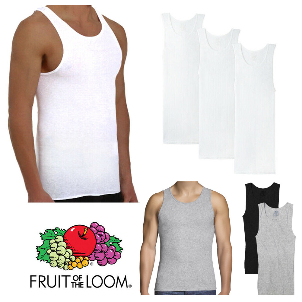 Fruit Of The Loom Men&rsquo;s Multi Pack Tank Top Tag-Free Cotton Athletic A-Shirts