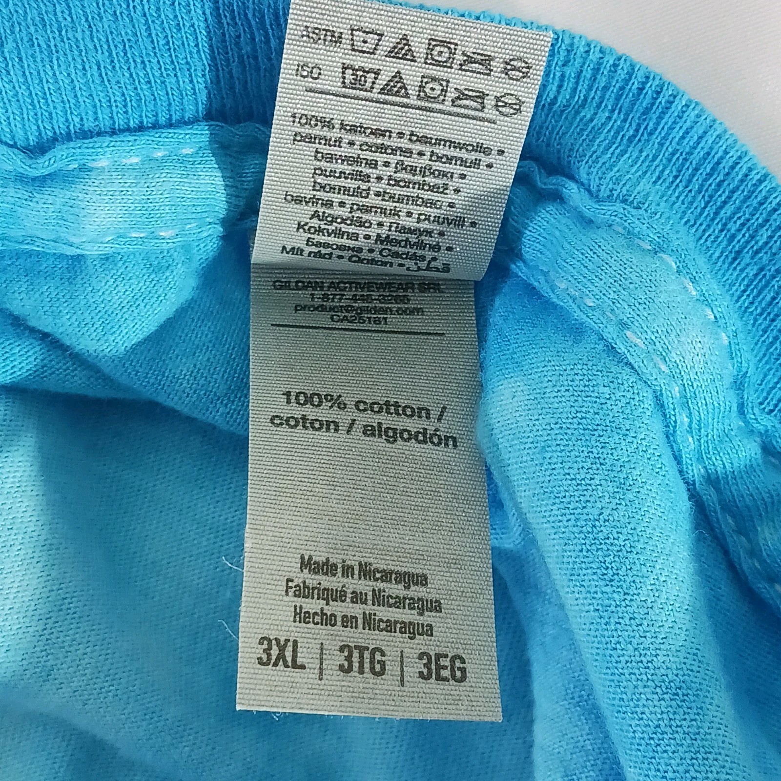 Gildan Tie Dye T Shirt Mens 3XL Blue White Striped Cotton Softstyle NWOT