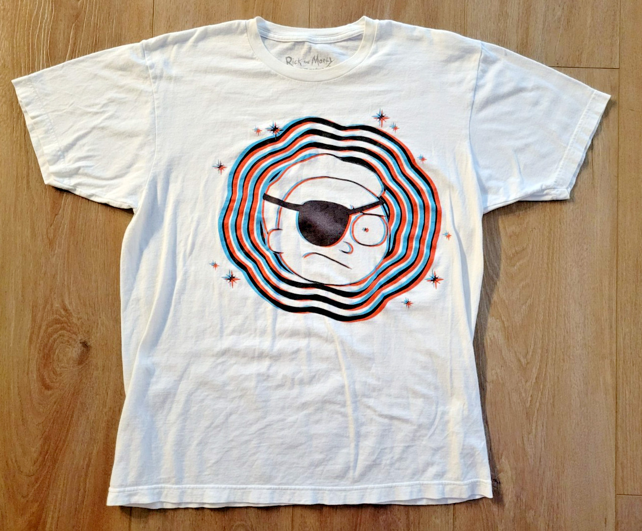 Rick and Morty Adult Swim T-Shirt Mens Size Large White Graphic Print Crew Neck
