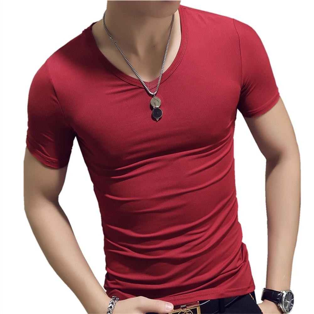 7 Colors Slim Man&rsquo;s T-shirt Short Sleeve Streetwear Gym Clothing Tee Top Plain R