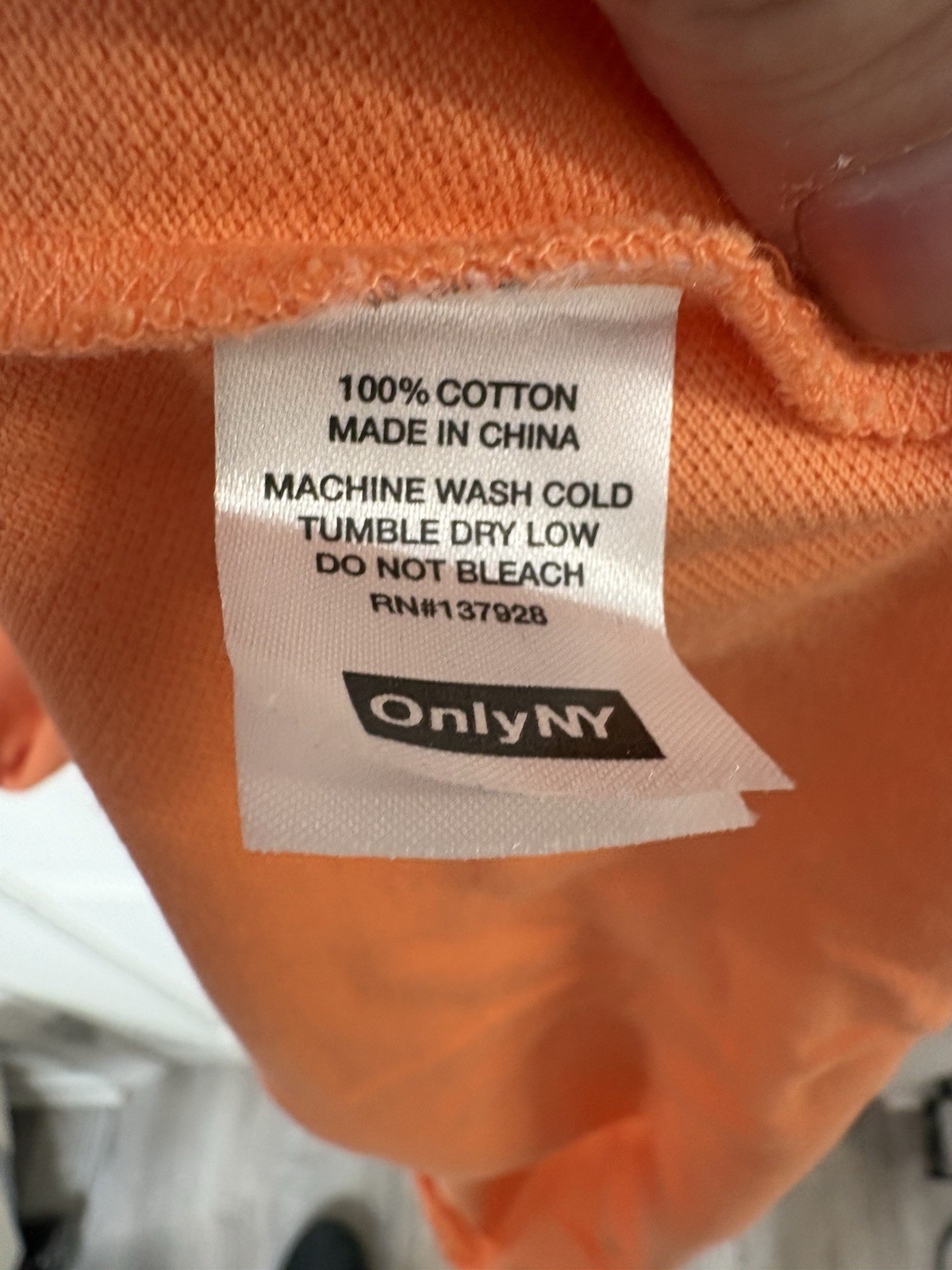 Only NY Pocket T Shirt XXL Orange 100% Cotton Streetwear NWT