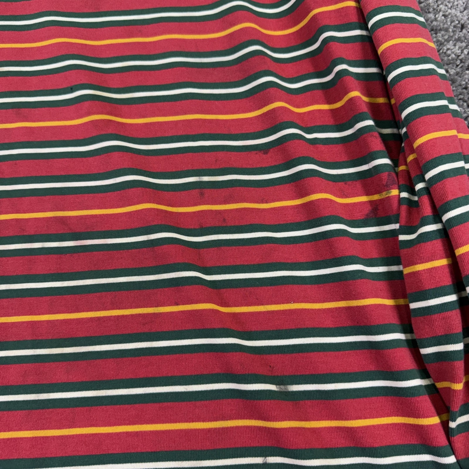 Honors Shirt Mens Medium Red Striped Long Sleeve Crew Neck Tee Casual Basic