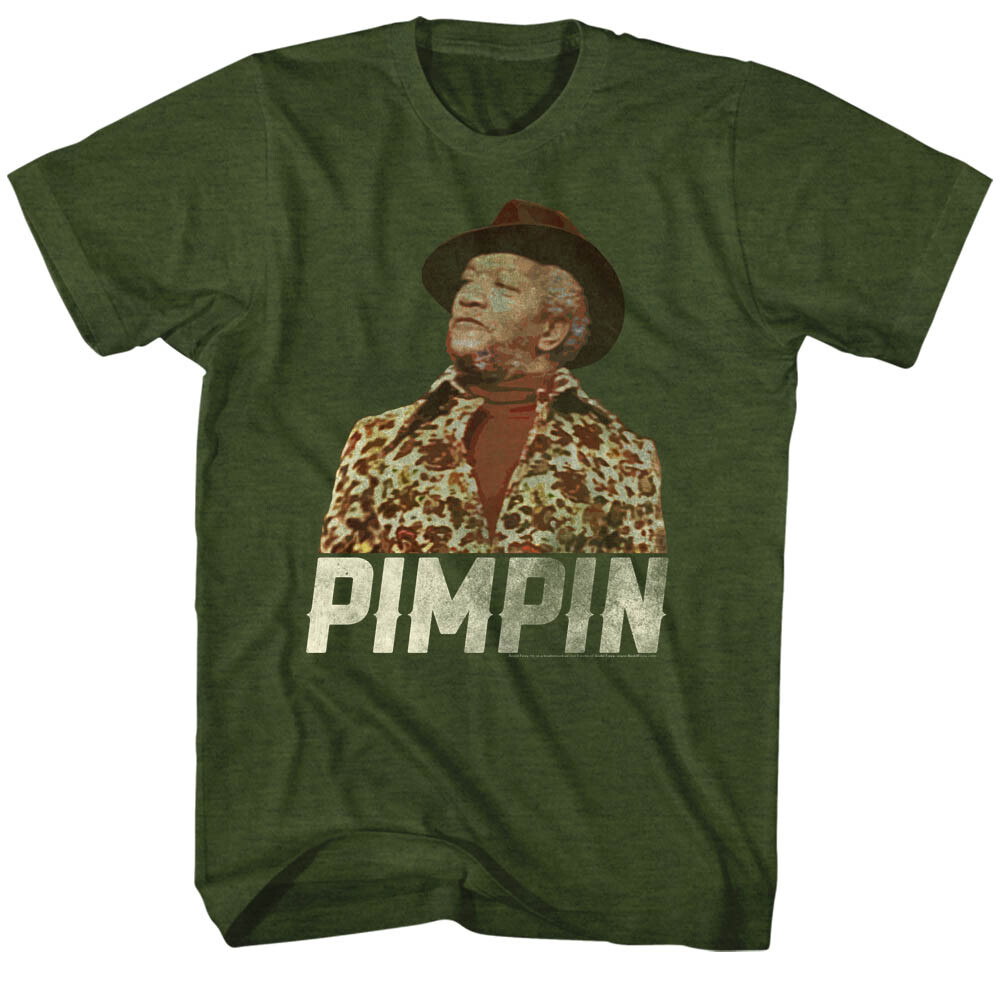 Sanford & Son Funny 70&rsquo;s TV Show Fred Sanford Pimpin Men&rsquo;s T Shirt REDD FOXX