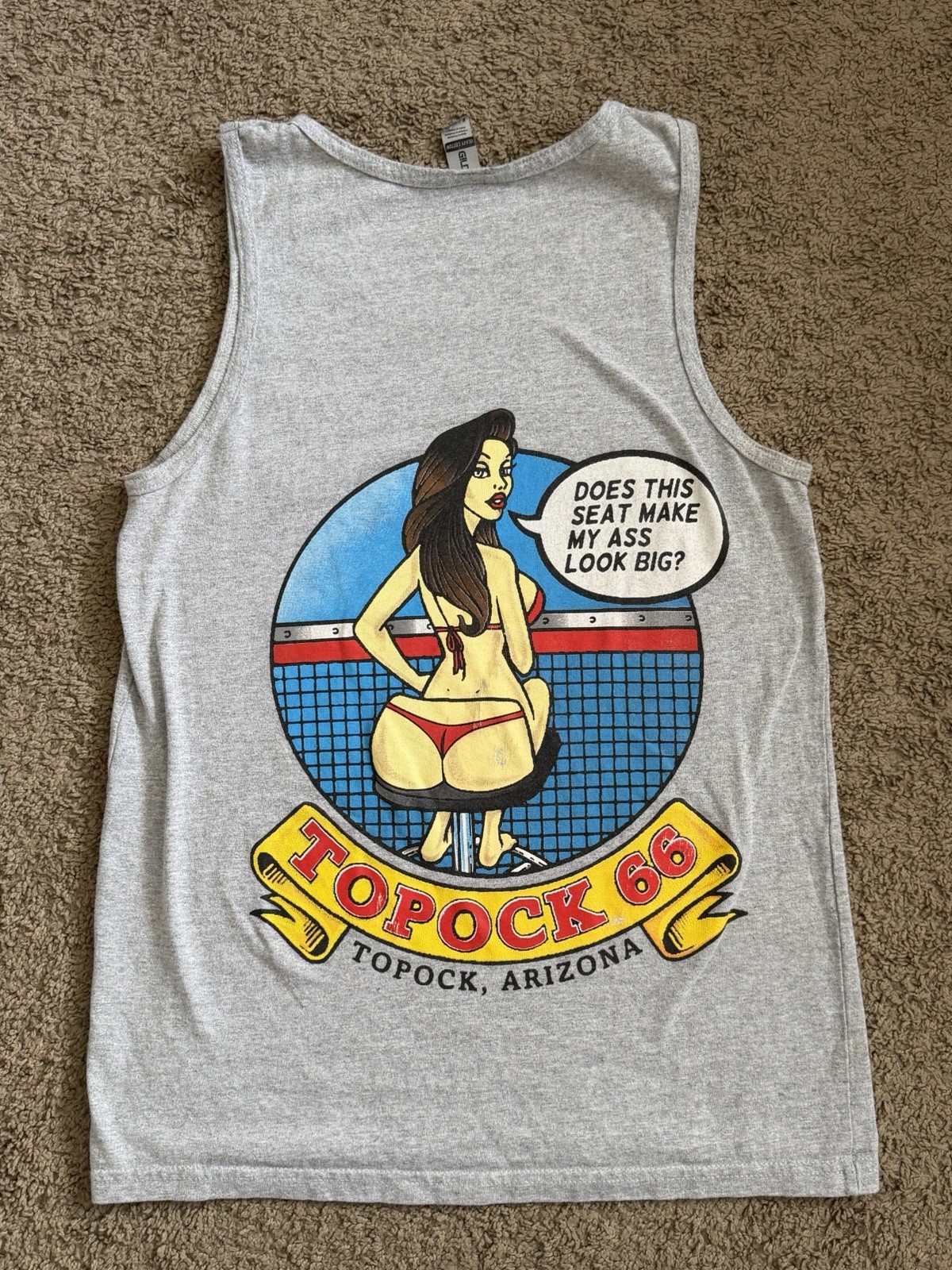 Vintage Topcok Route 66 Gildan Heavy Cotton Gray Funny Graphic Men&rsquo;s Tank Top M