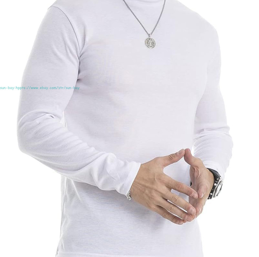 Men Lightweight Long Sleeve Knitted Pullover Tops Turtleneck base layer T-Shirts