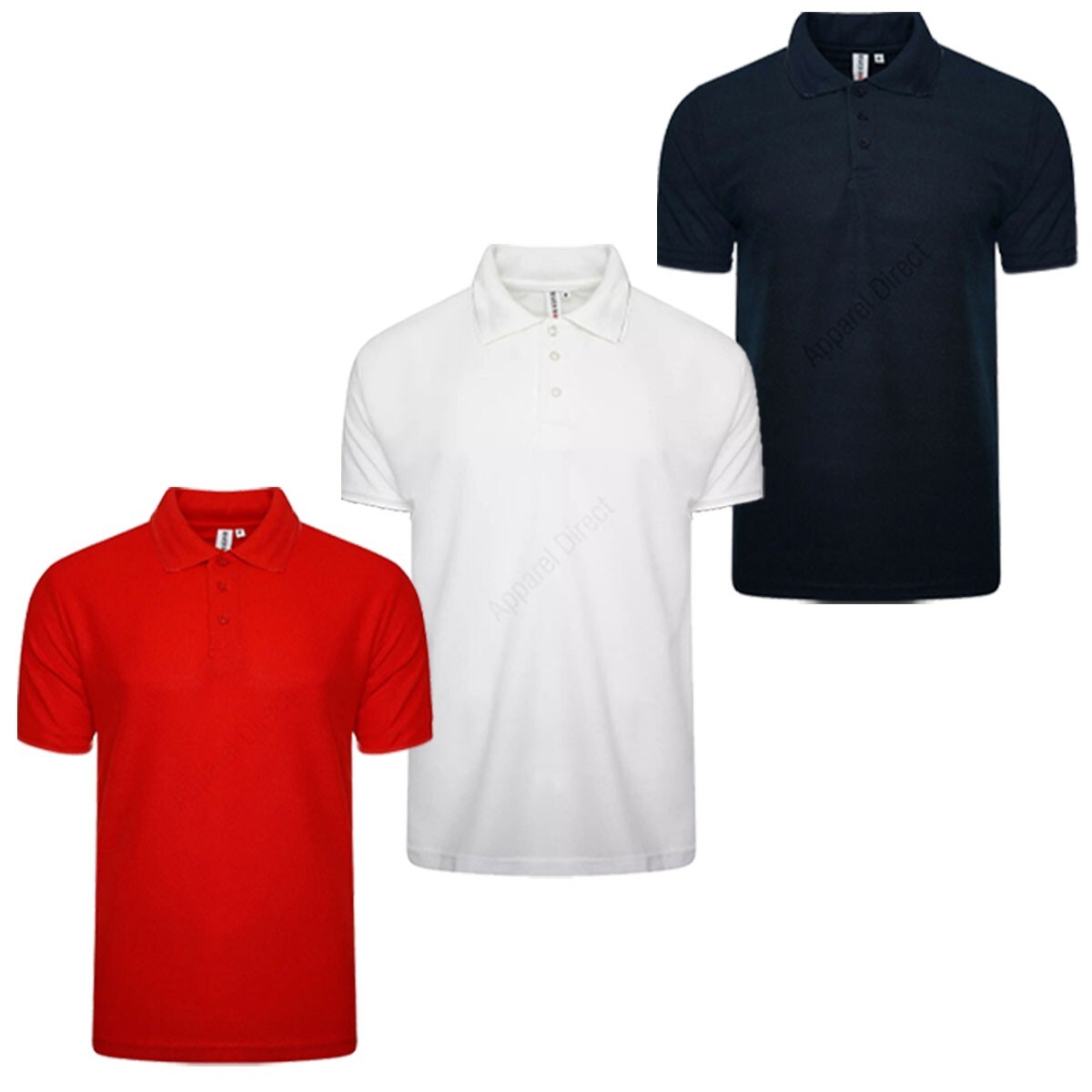 3 / 4 Pack Men&rsquo;s Plain T-Shirt Short Sleeve Pique Polo Tee Top Multi Set M-2XL