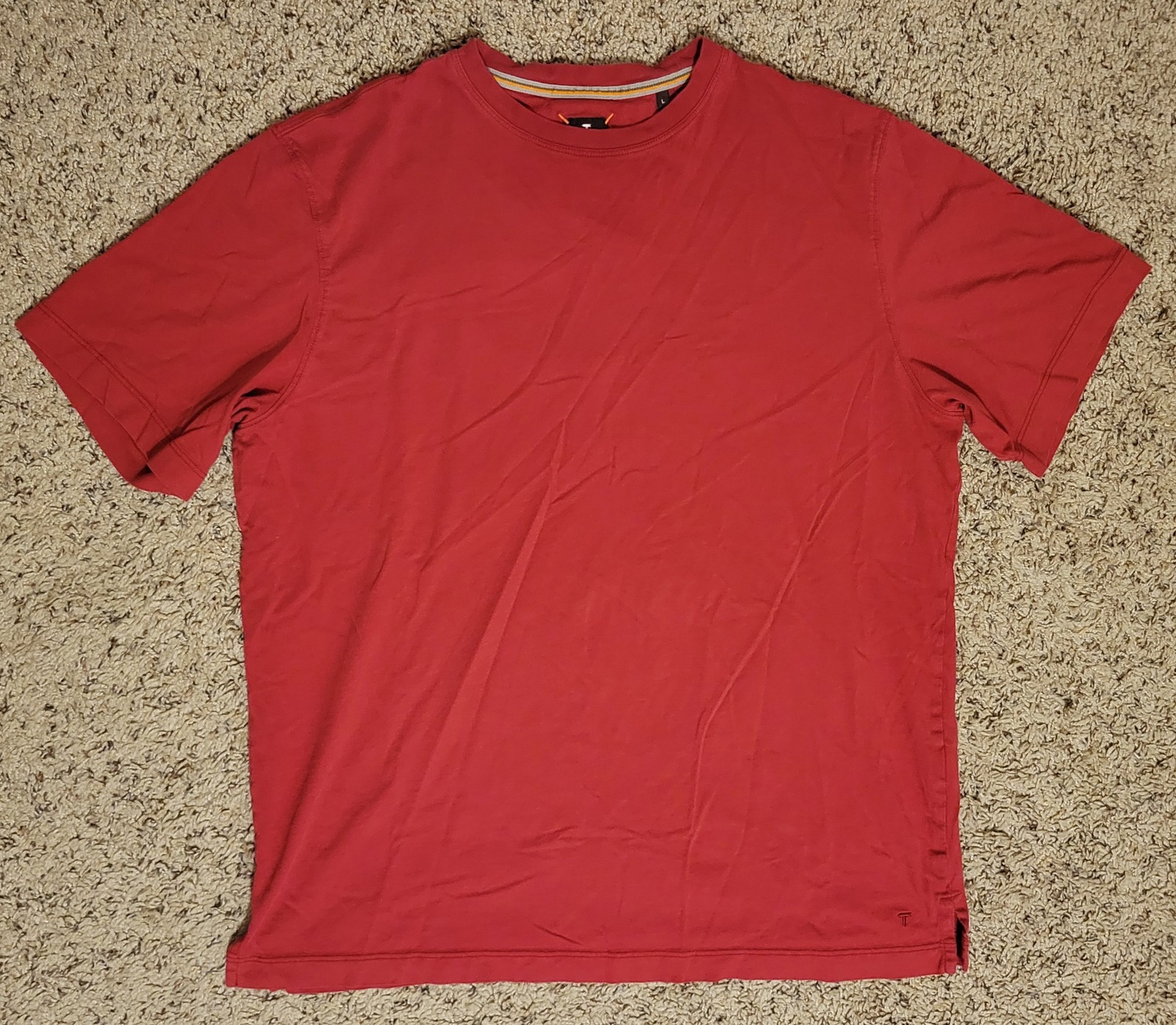 Left Coast Tee Men&rsquo;s Red Pima Cotton T-Shirt Size L Short Sleeve Crew Neck