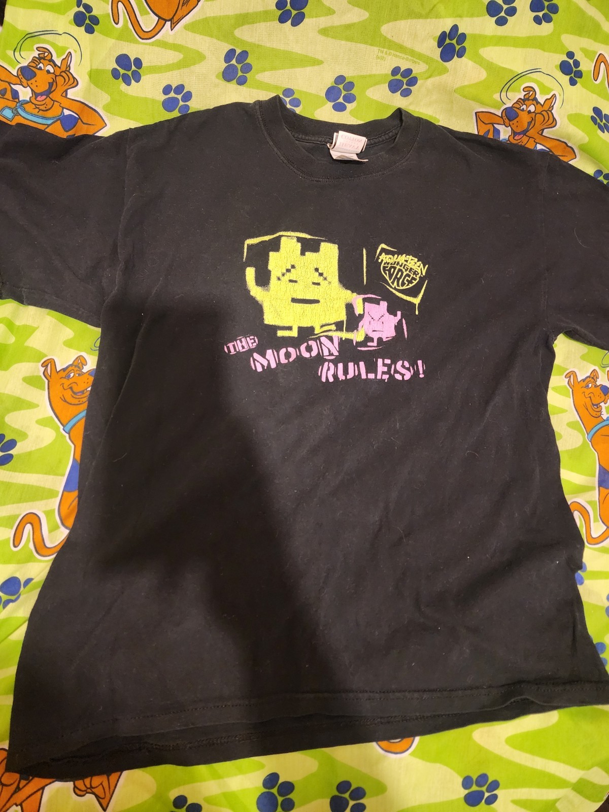 HTFVintage Aqua Teen Hunger Force Adult Swim Large T Shirt Moon Rules Rare Black