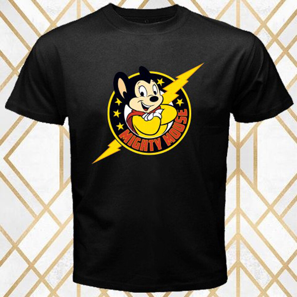 Mighty Mouse Cartoon Retro TV Series Men&rsquo;s Black Size S – 3XL