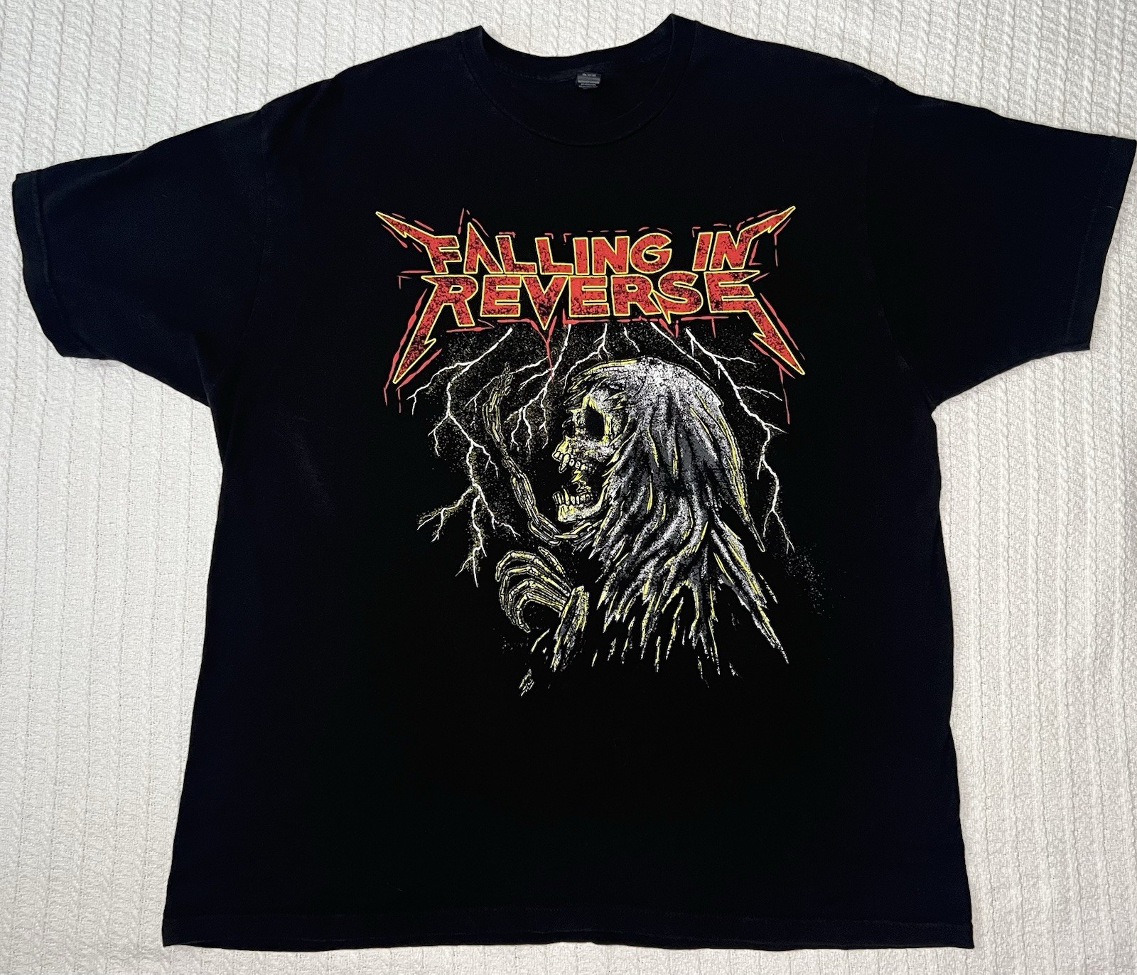 Falling In Reverse TShirt Electric Skeleton Band Men&rsquo;s Black Size XL 24” X 29”
