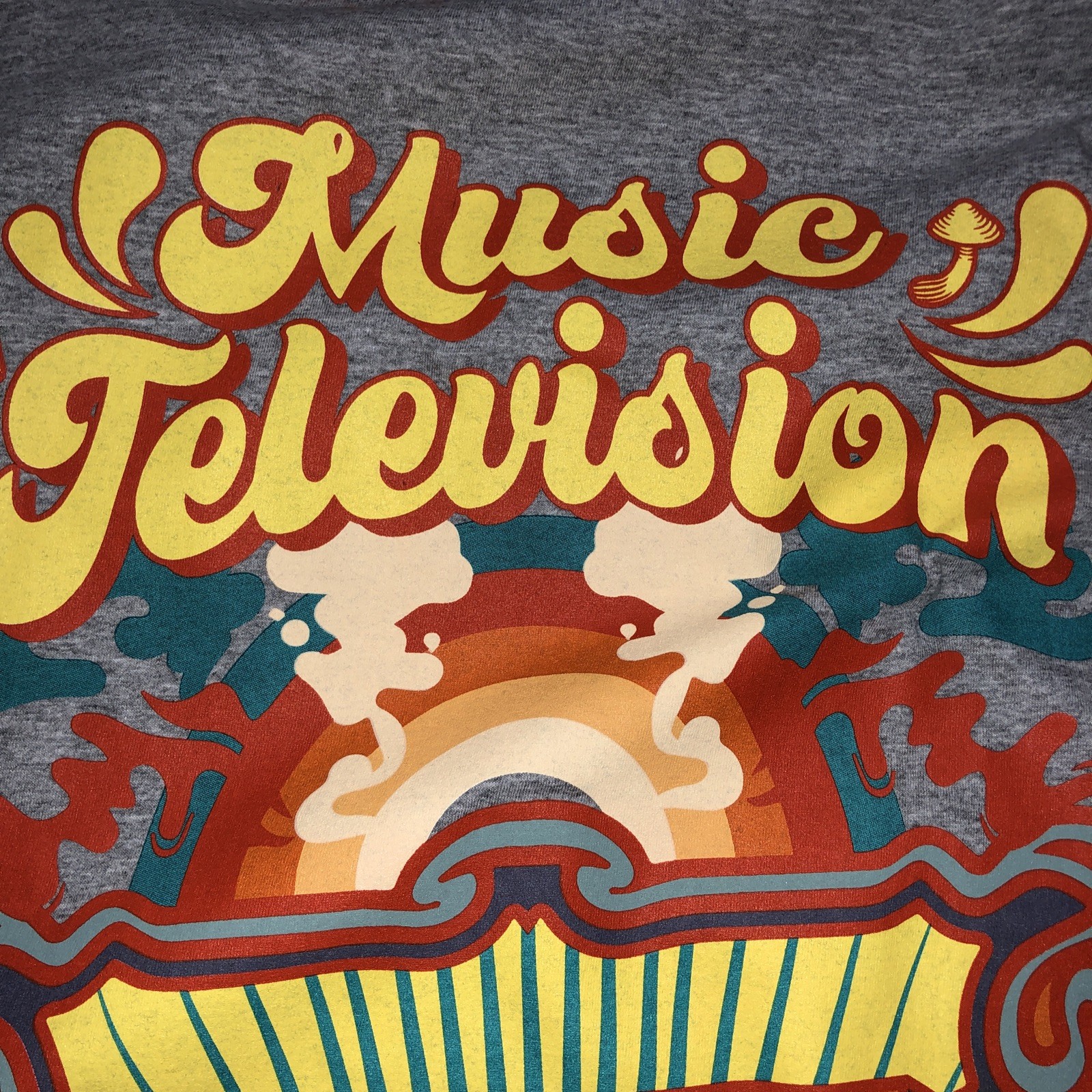MTV Graphic Tee / Shirt 2XL Grey Logo Hip Hop Swag Retro